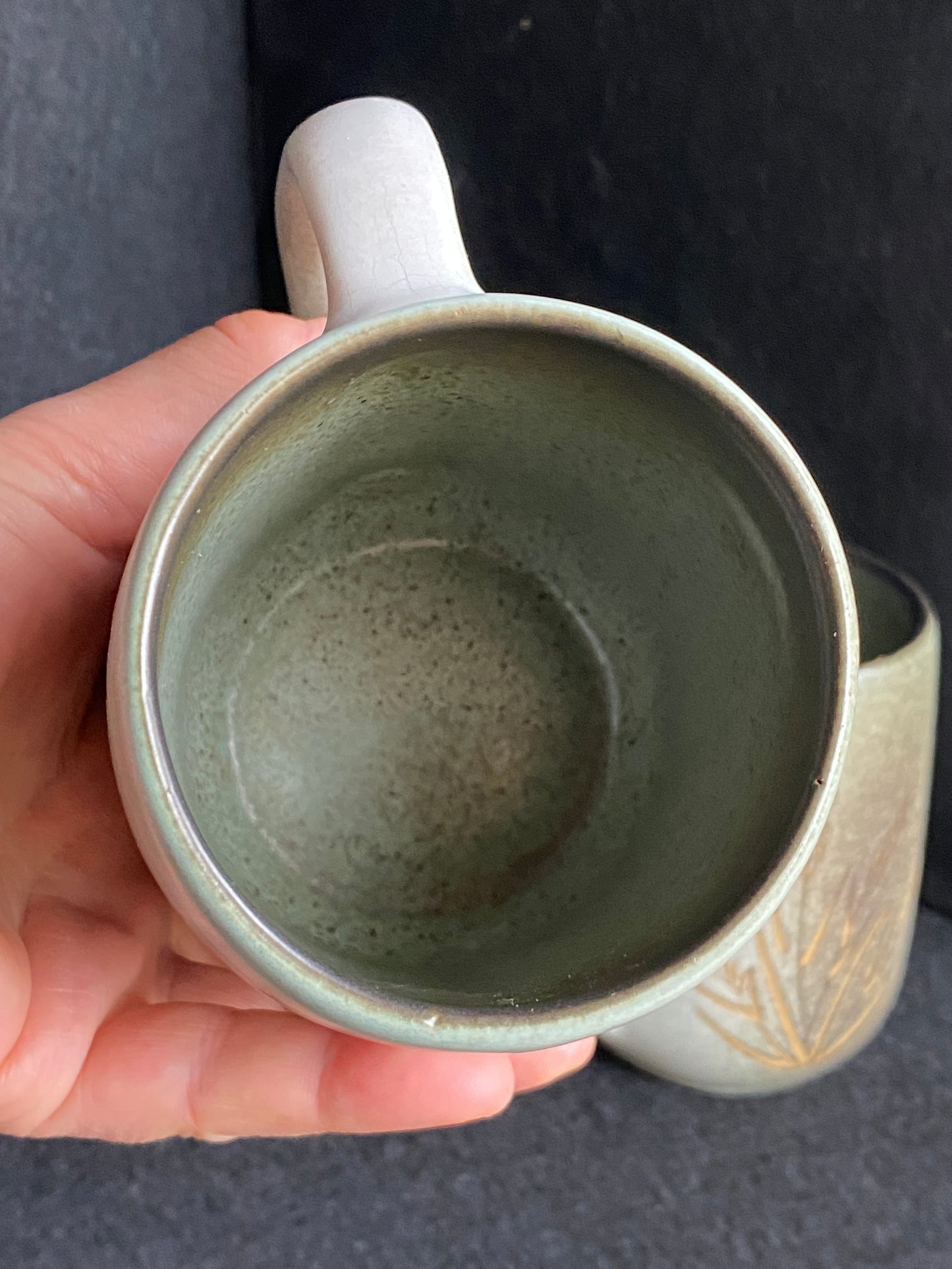Ellis Pottery Australia mugs - Wheat design - Shape 231 - a fine pair