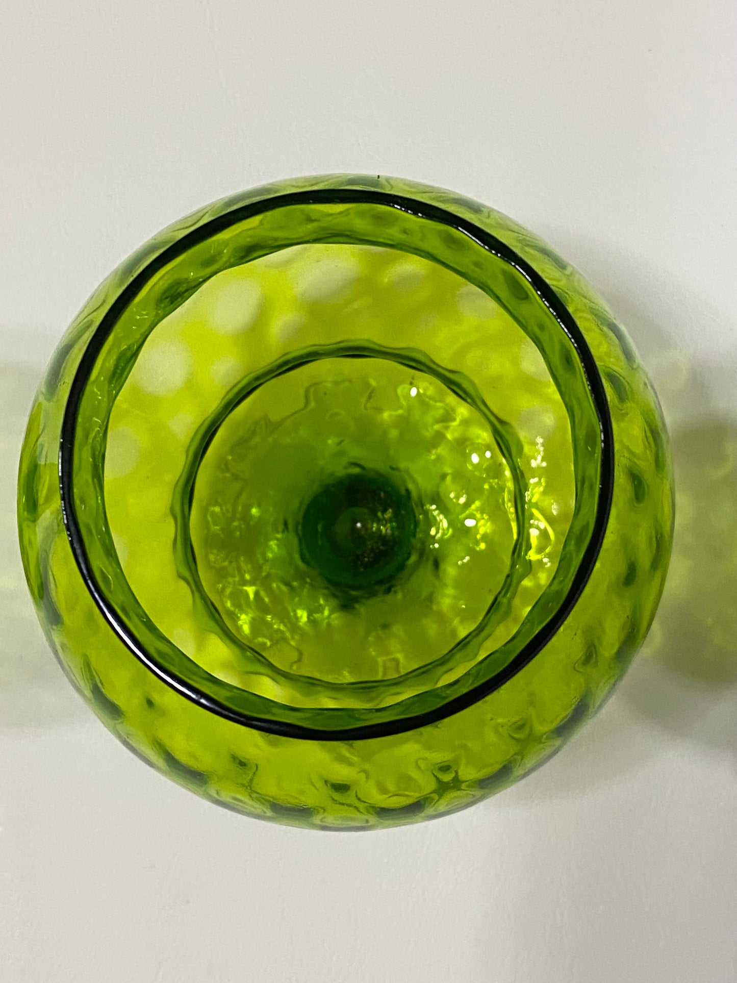 1960s Empoli Italy Green Glass Apothecary Jar with Lid