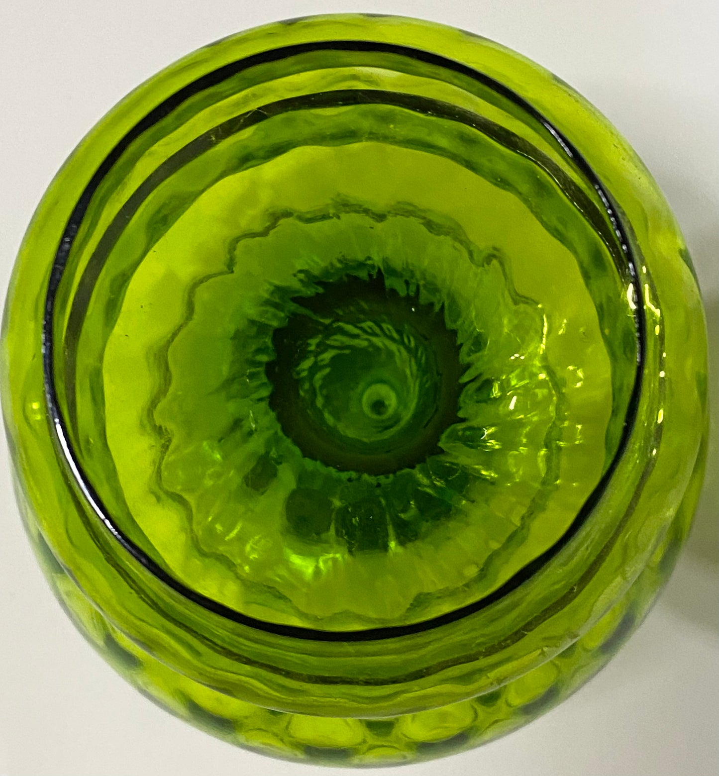 1960s Empoli Italy Green Glass Apothecary Jar with Lid