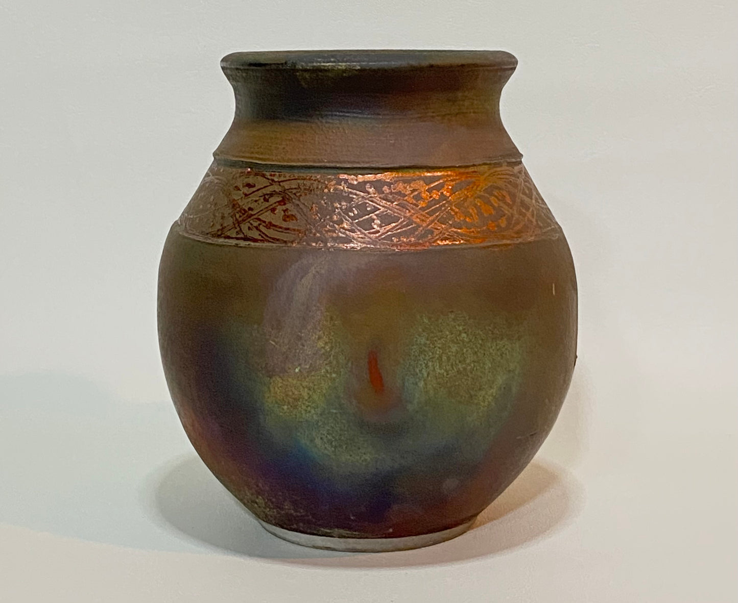 Highly collectable: Don James Iridescent Glazed Raku Fired Pottery Vase