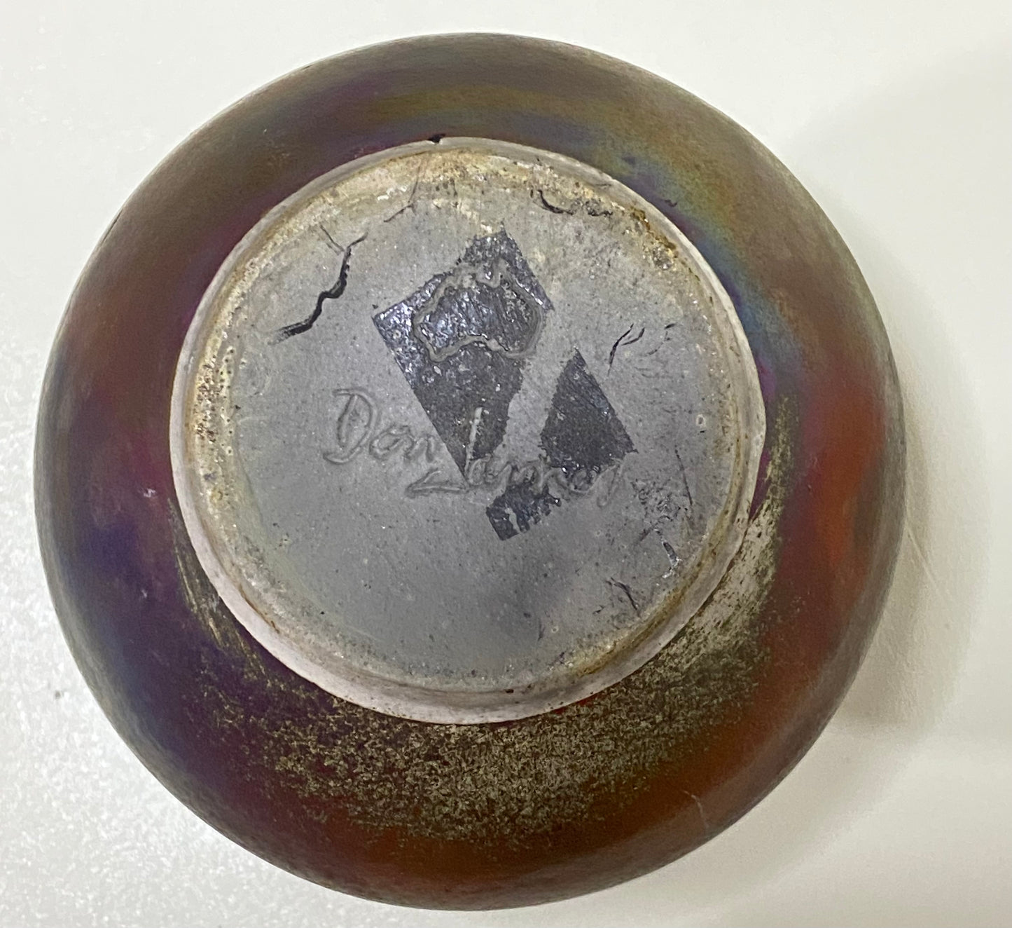 Highly collectable: Don James Iridescent Glazed Raku Fired Pottery Vase