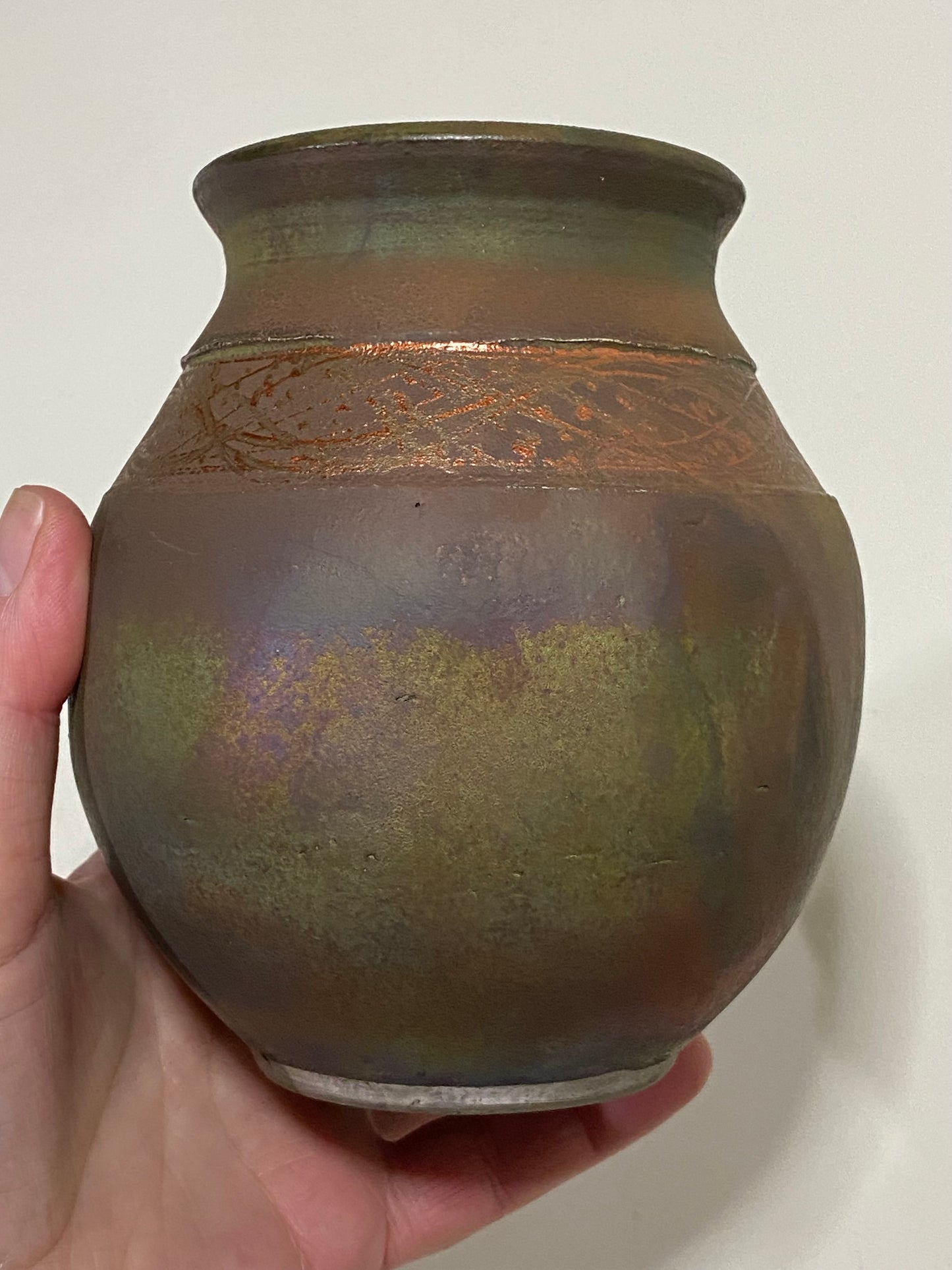 Highly collectable: Don James Iridescent Glazed Raku Fired Pottery Vase