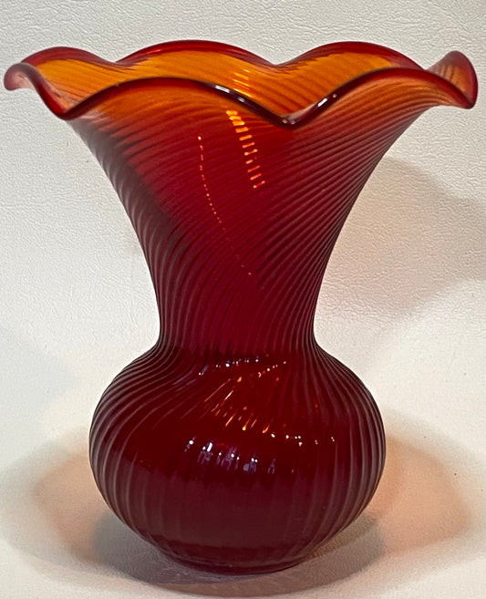 Vintage Small Amberina Glass Vase
