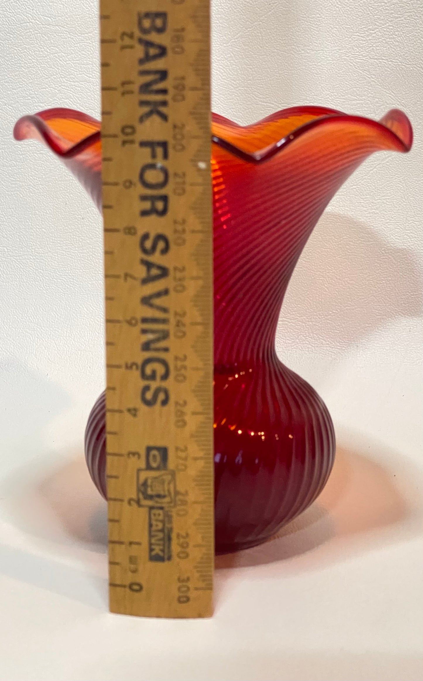 Vintage Small Amberina Glass Vase