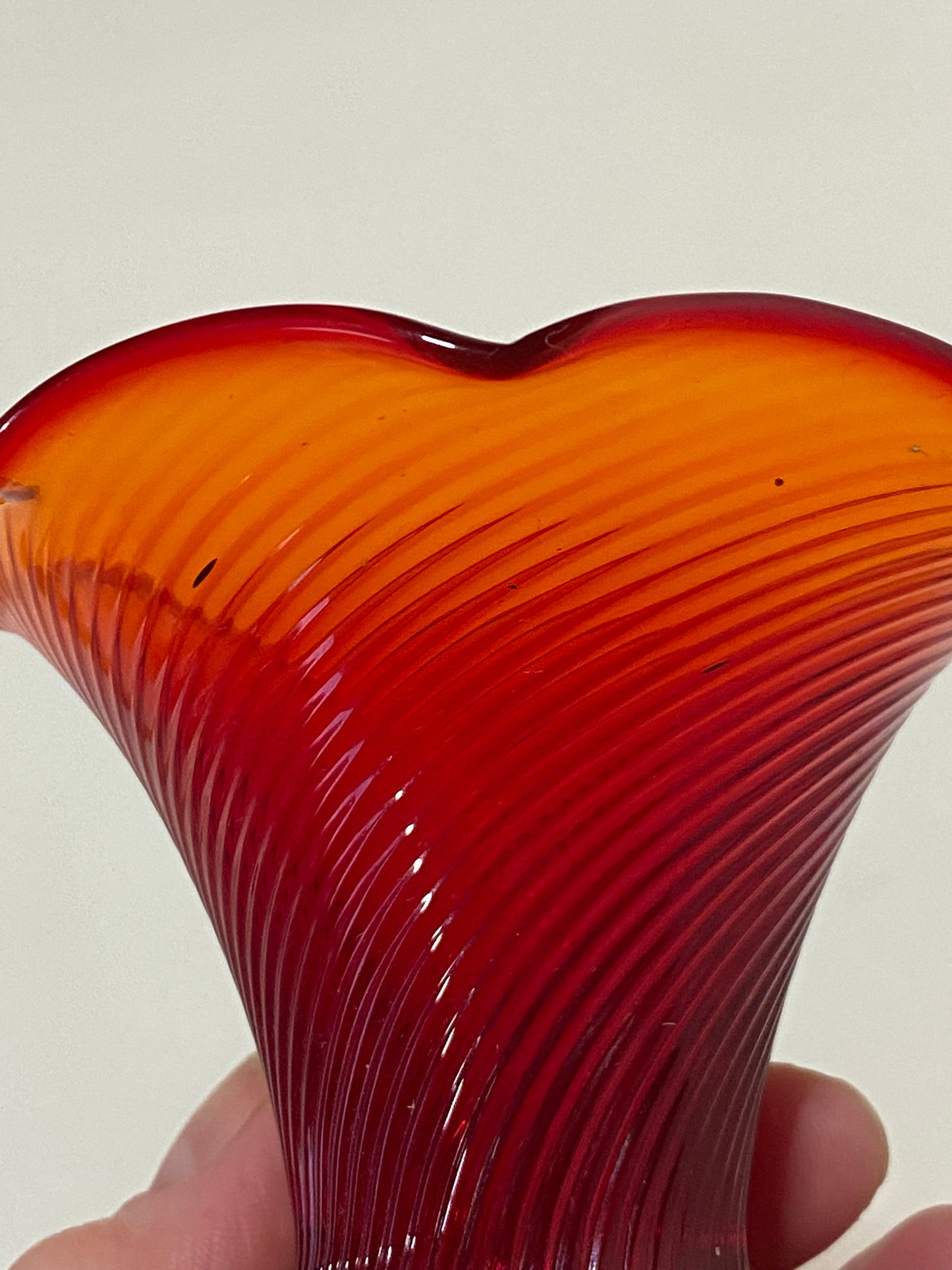 Vintage Small Amberina Glass Vase