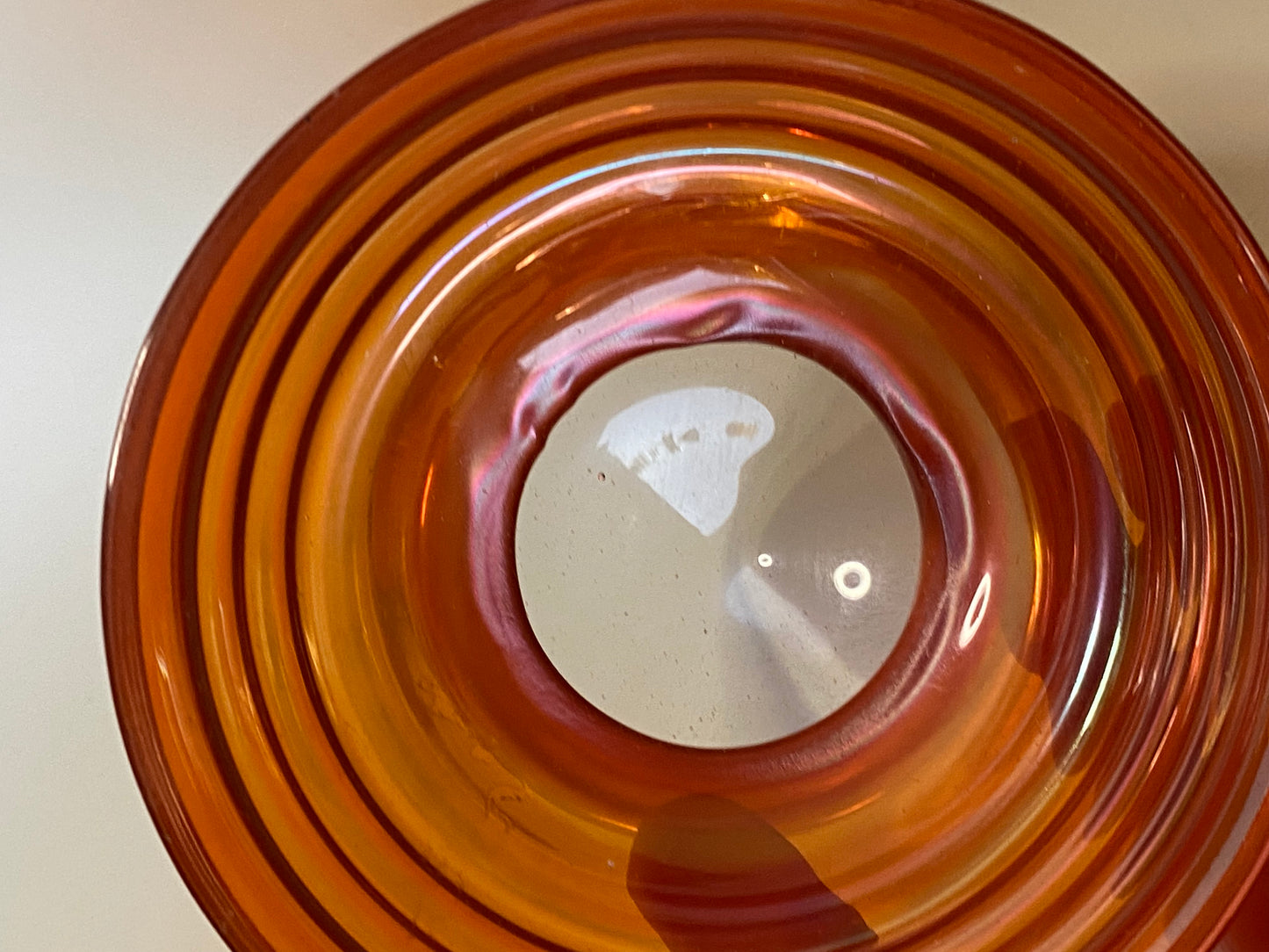 (b) Crown Crystal Australia Melon Ribbed Bowls in marigold