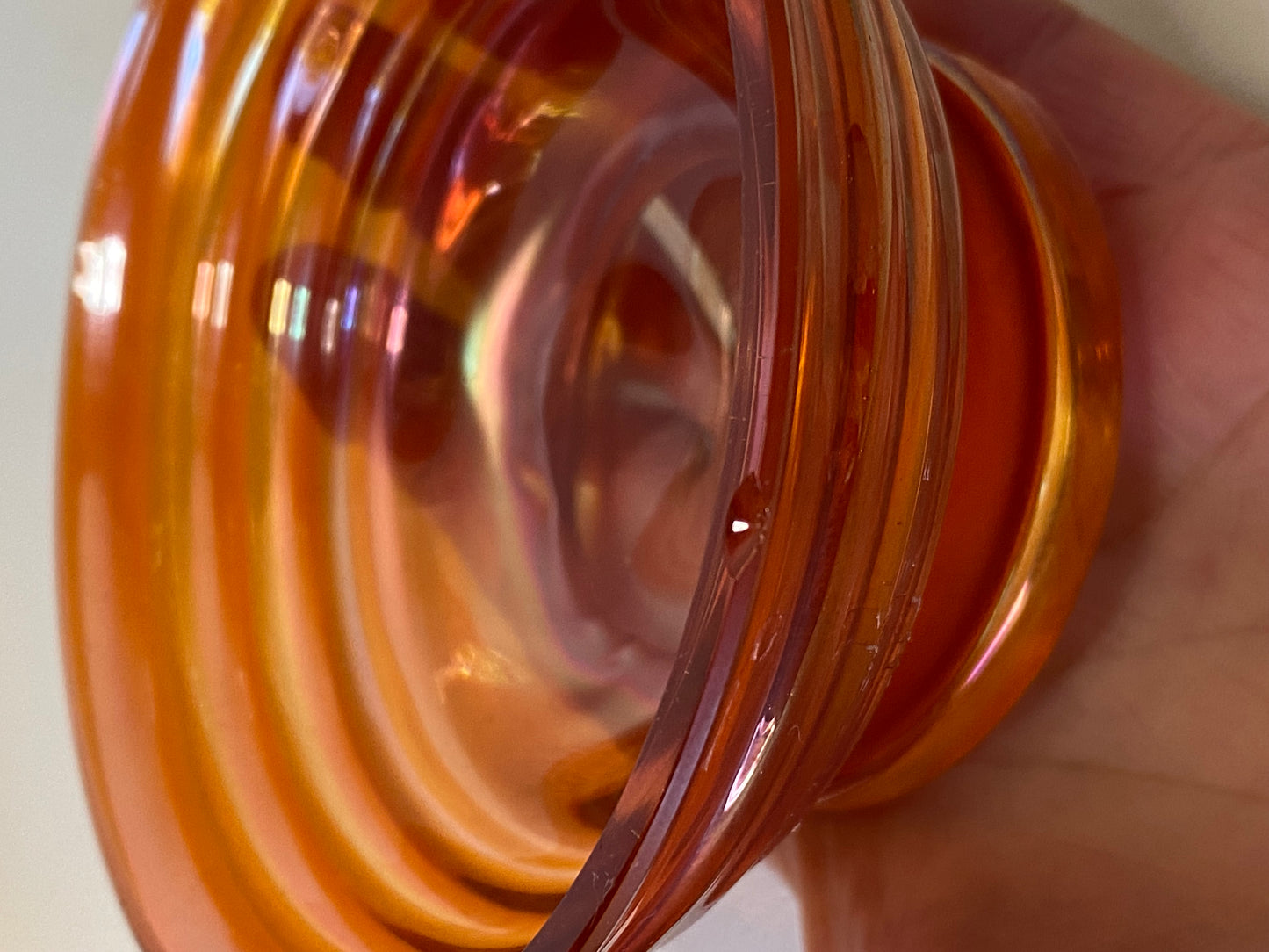 (b) Crown Crystal Australia Melon Ribbed Bowls in marigold