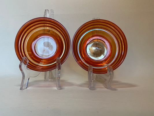 (a) Crown Crystal Australia Melon Ribbed Bowls  - 2 bowls