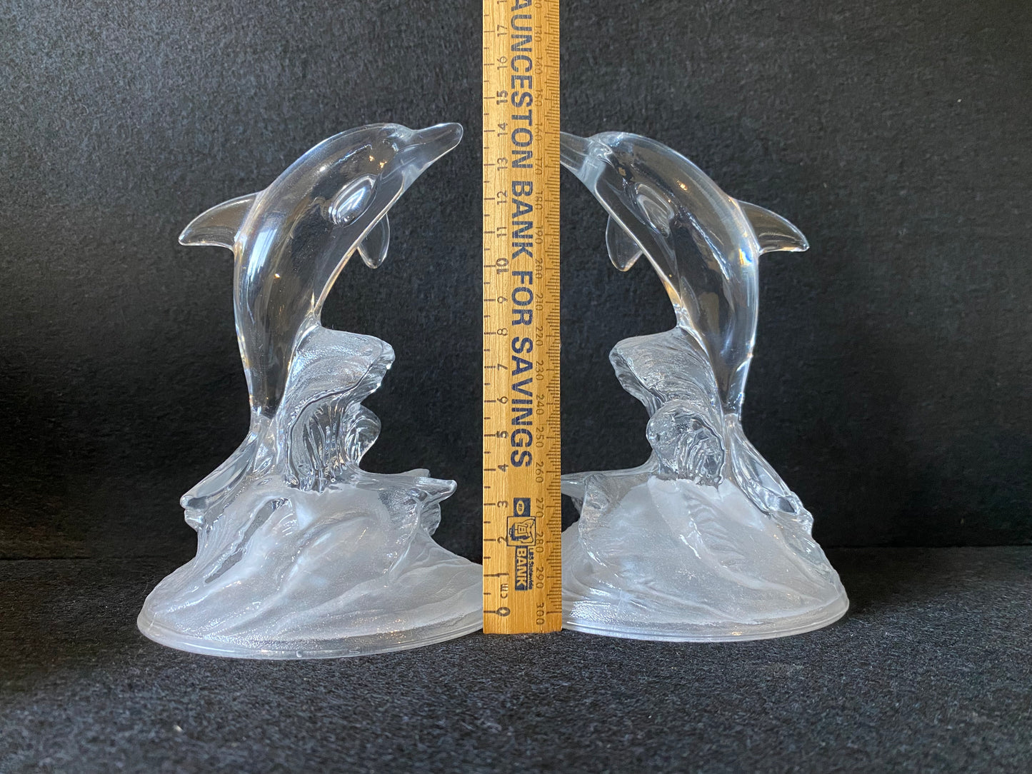 Crystal dolphin figurines made by Cristal d'Arques France