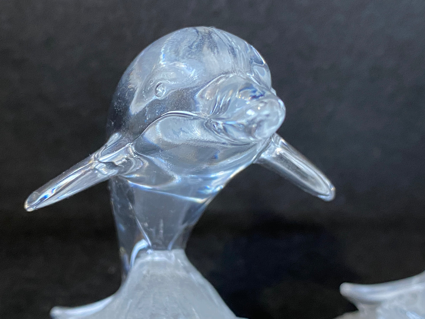 Crystal dolphin figurines made by Cristal d'Arques France