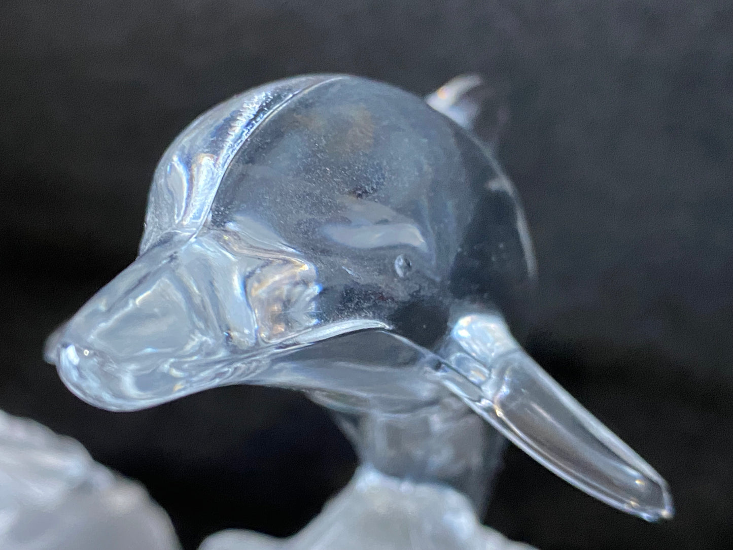 Crystal dolphin figurines made by Cristal d'Arques France
