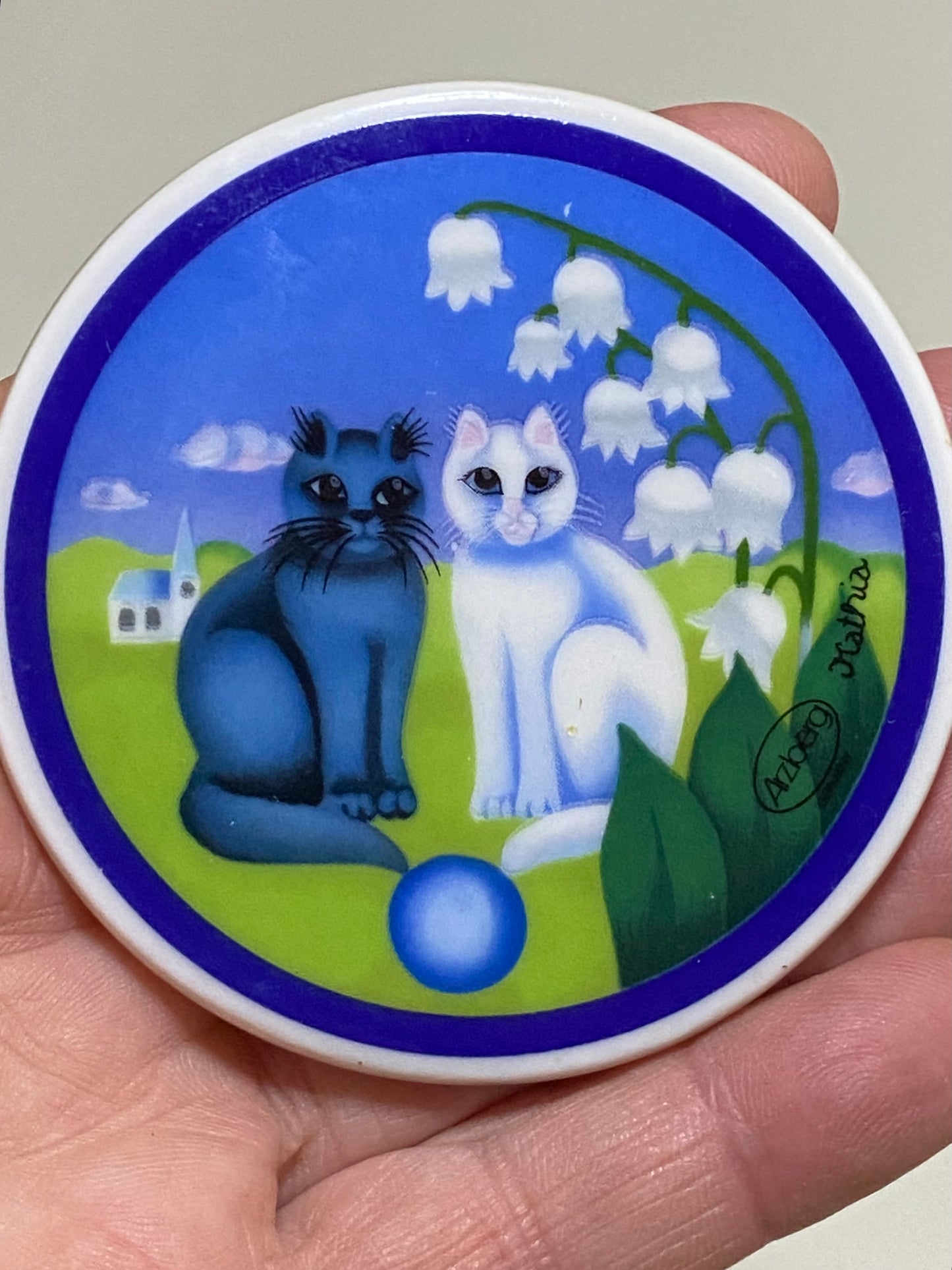 Trio of miniature collectable wall plates “Kathina Katzen” for Arzberg Germany