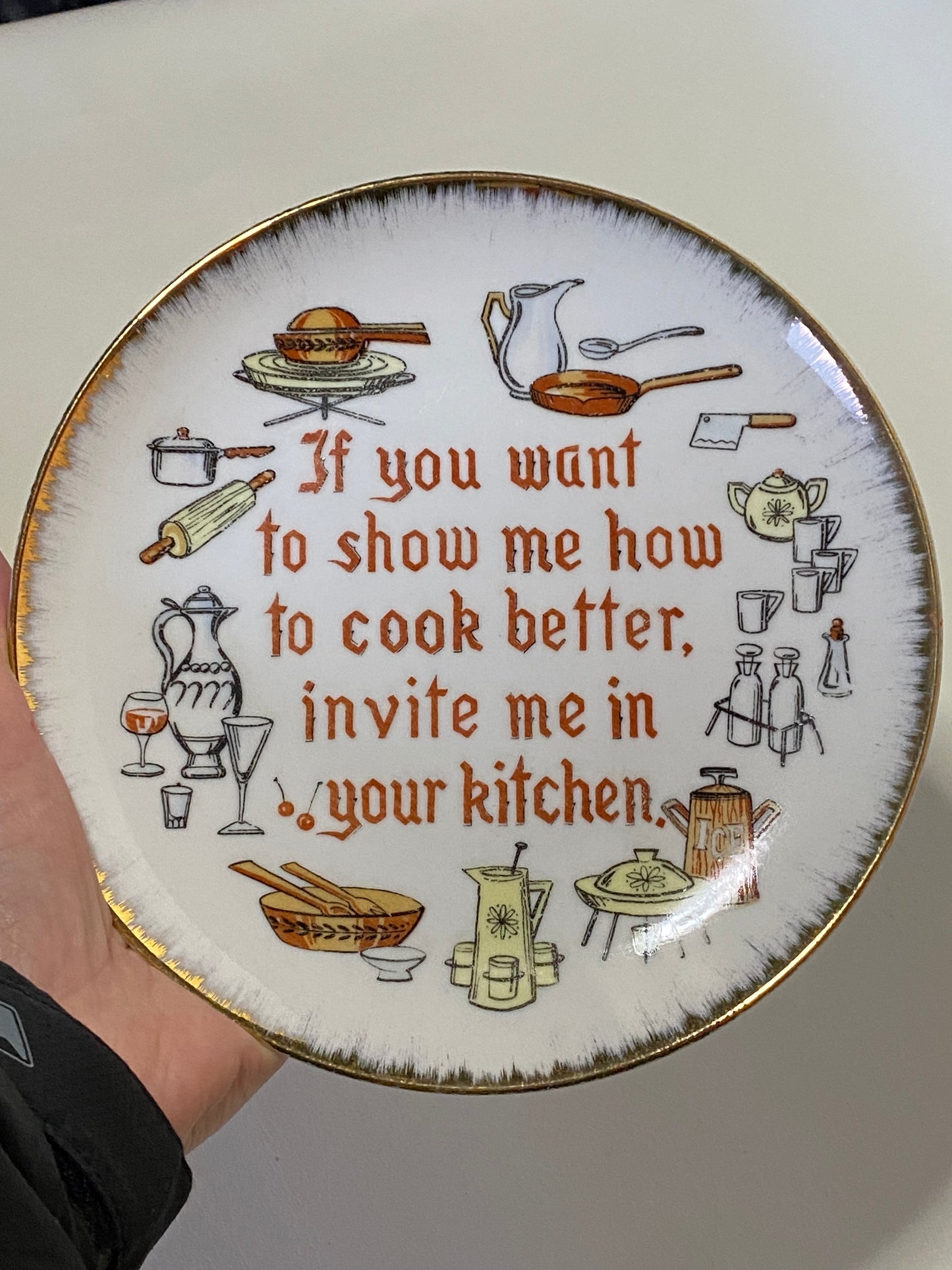 Vintage Japanese Kitchen Humour Wall Plate