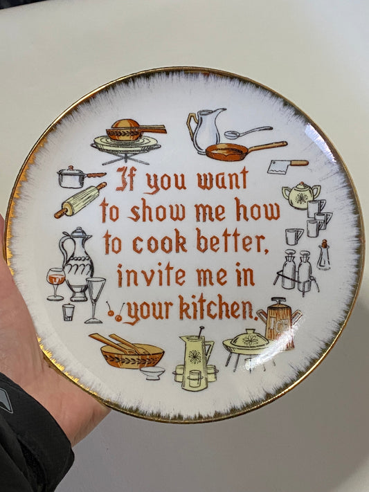 Vintage Japanese Kitchen Humour Wall Plate