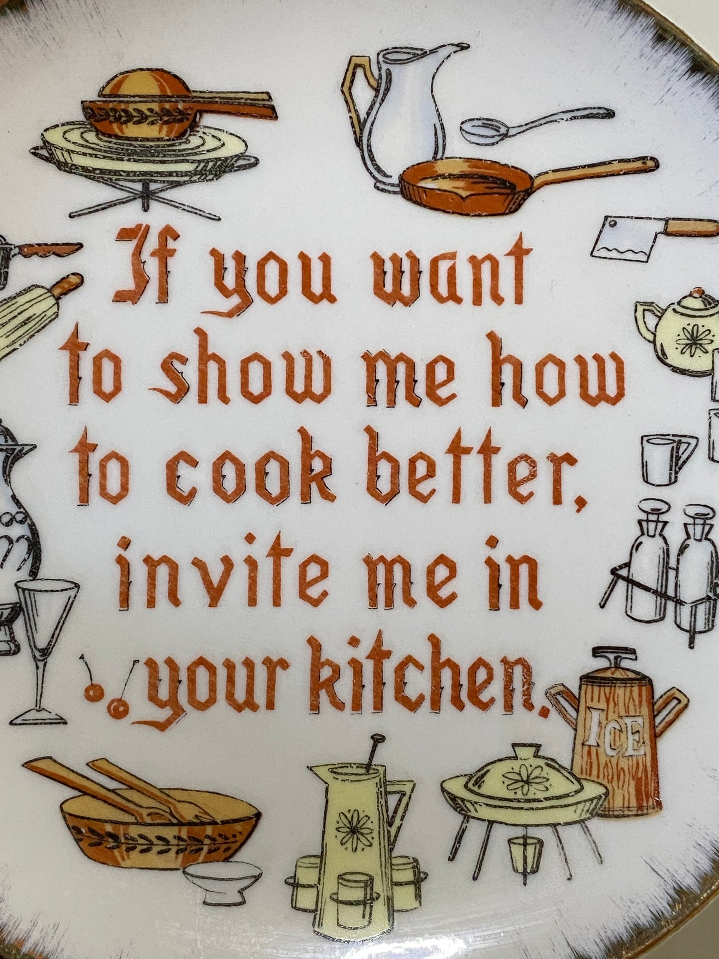 Vintage Japanese Kitchen Humour Wall Plate