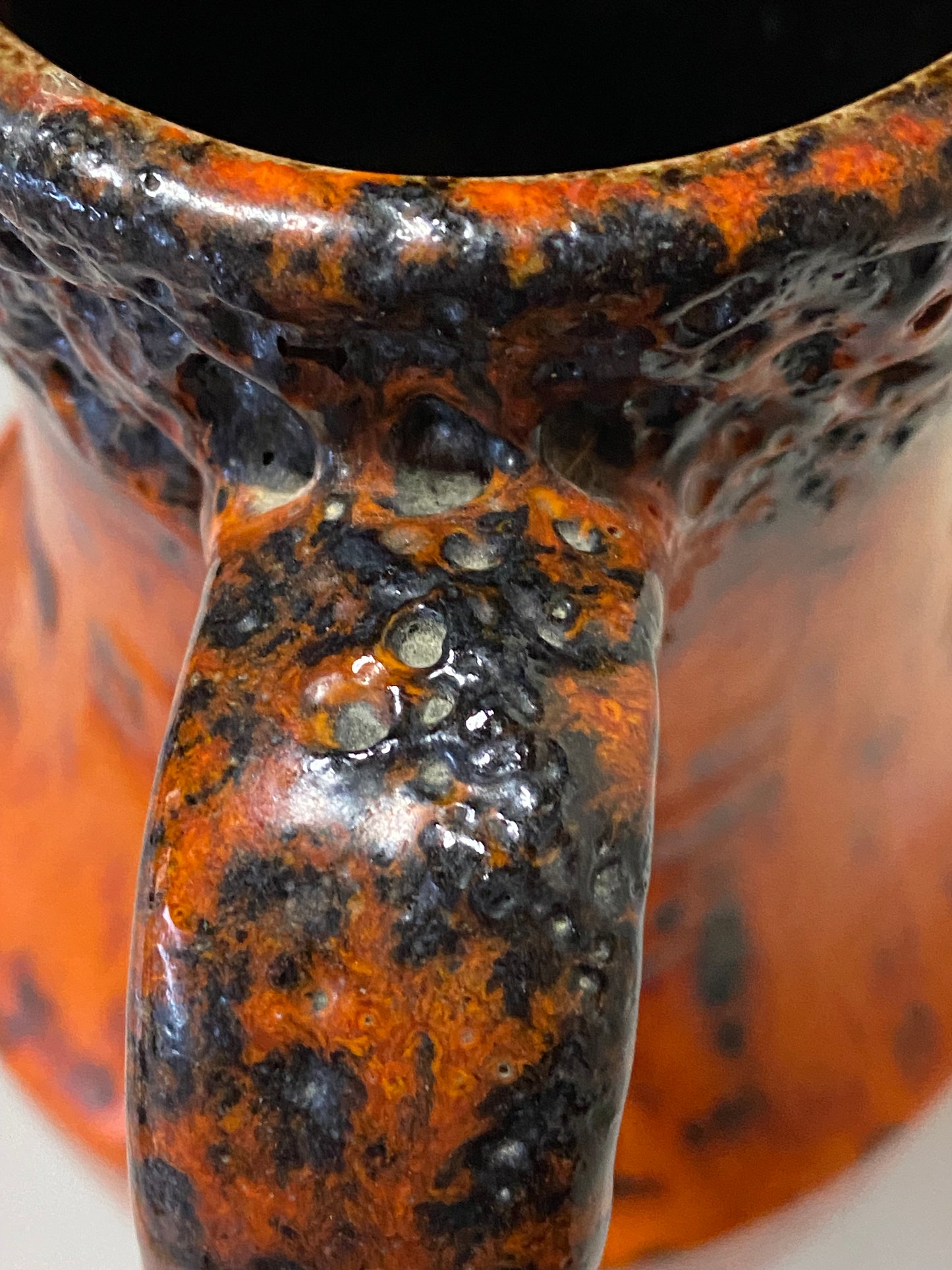 West German Scheurich Fat Lava Orange Glazed Vase 607-35