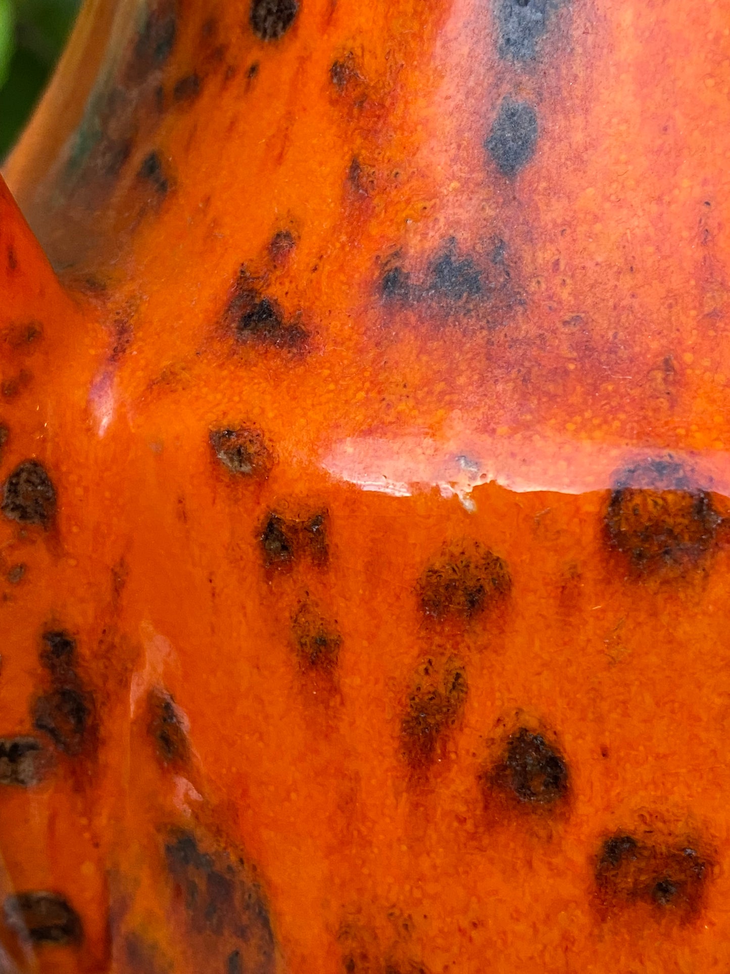 West German Scheurich Fat Lava Orange Glazed Vase 607-35