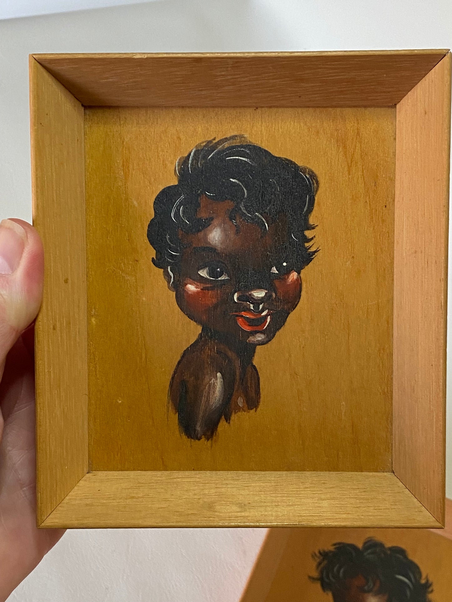 Trio of MCM Australian indigenous children - hand painted - artist unknown