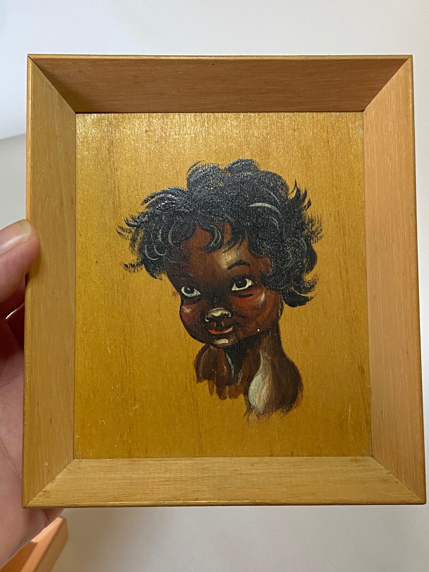 Trio of MCM Australian indigenous children - hand painted - artist unknown