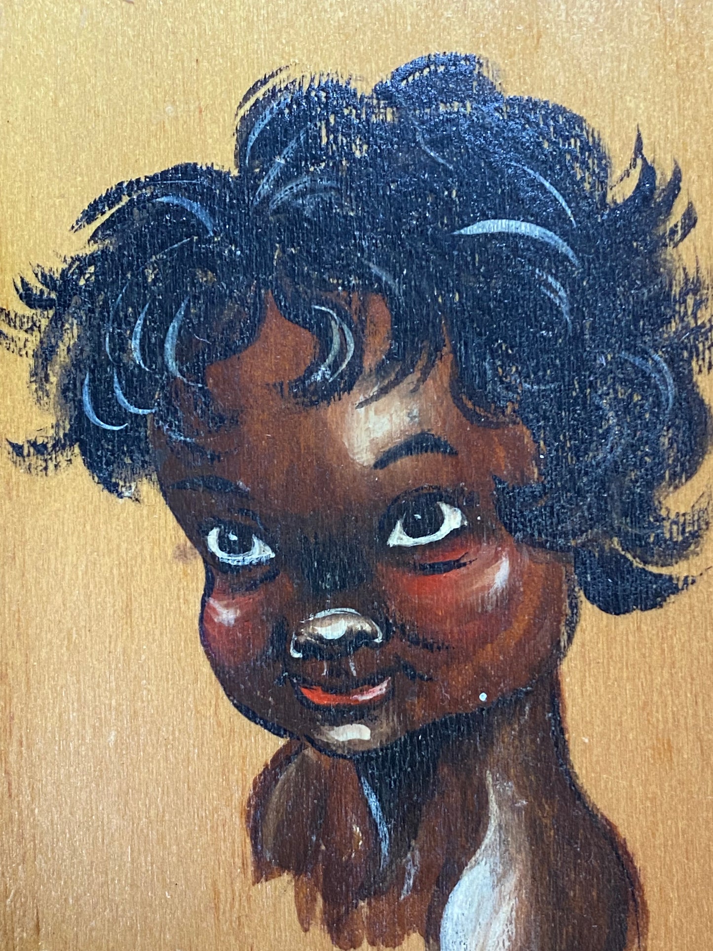 Trio of MCM Australian indigenous children - hand painted - artist unknown