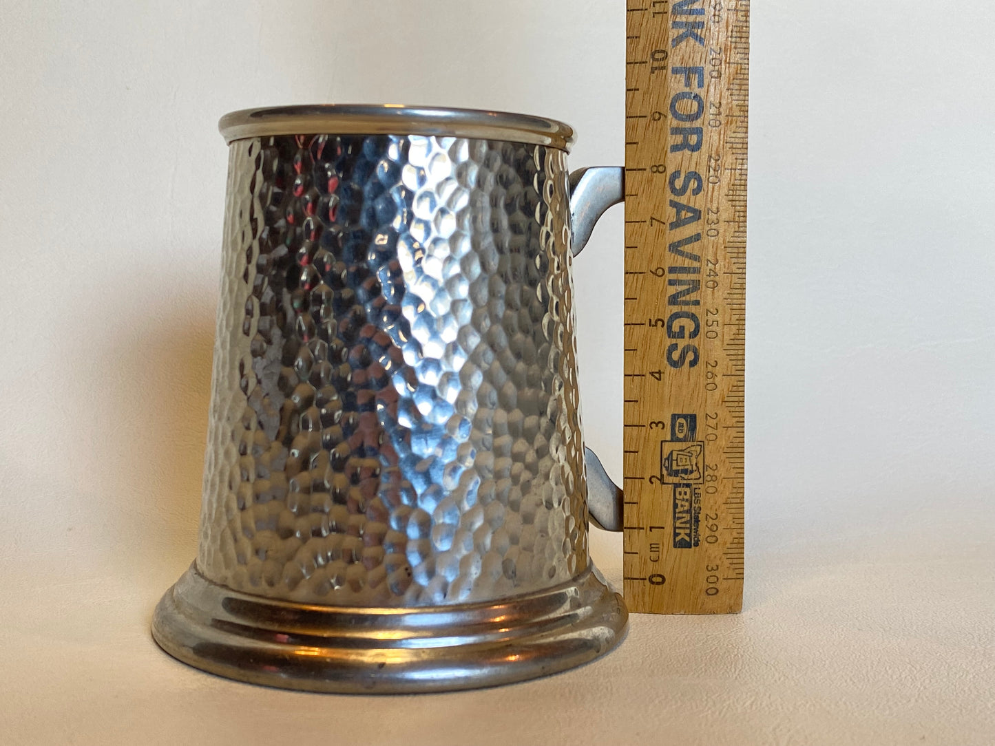 Kitsch KIRRA PEWTER 1970s Glass Bottom Pewter Tankard- One for the Road