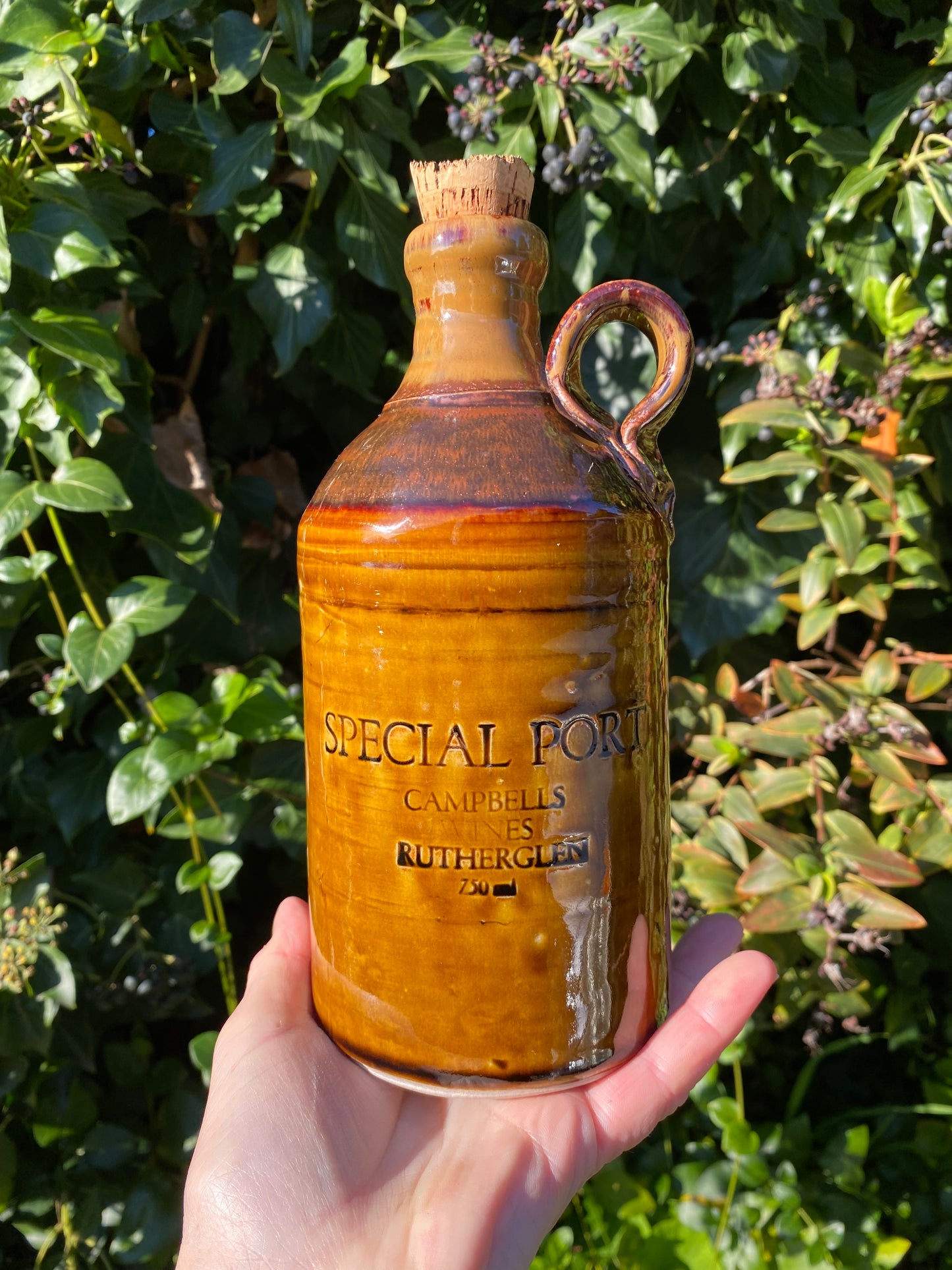 Vintage Rutherglen Campbells Special Port Pottery Decanter