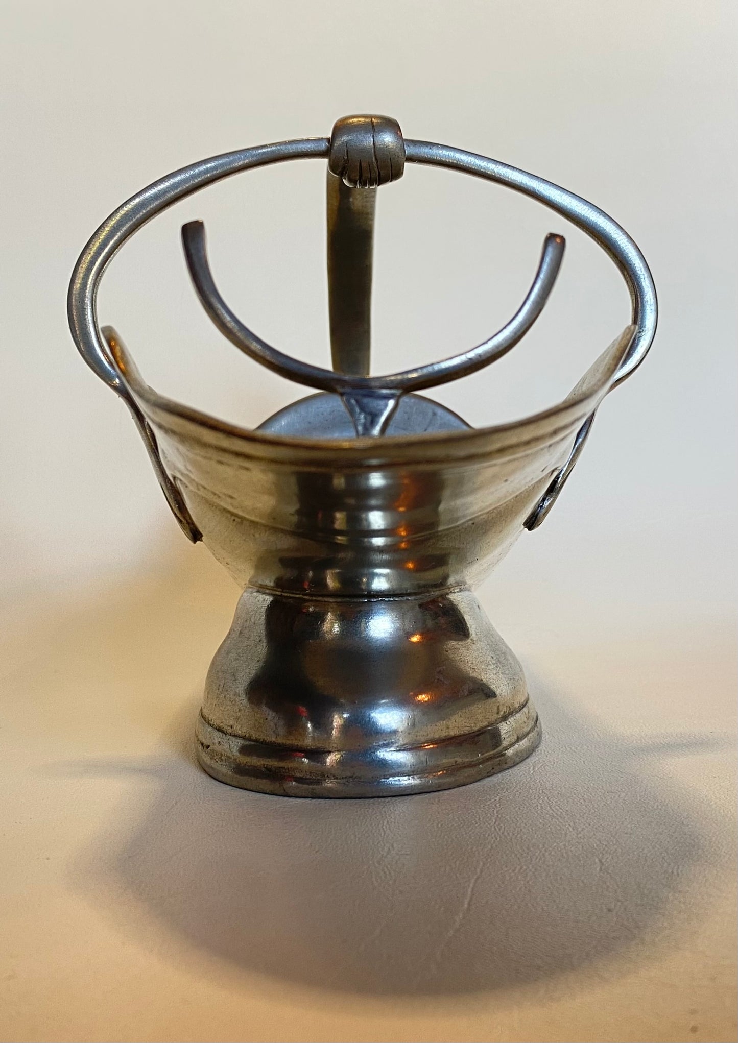 Vintage Pewter Wine Bottle Cradle