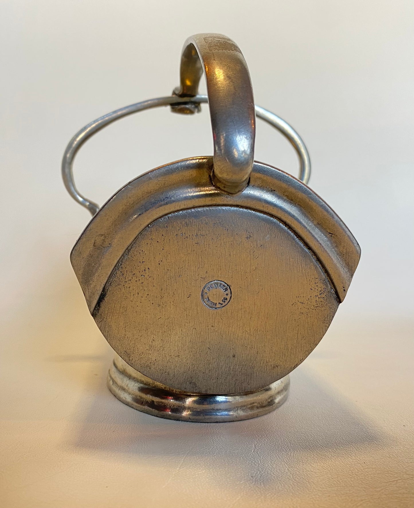 Vintage Pewter Wine Bottle Cradle