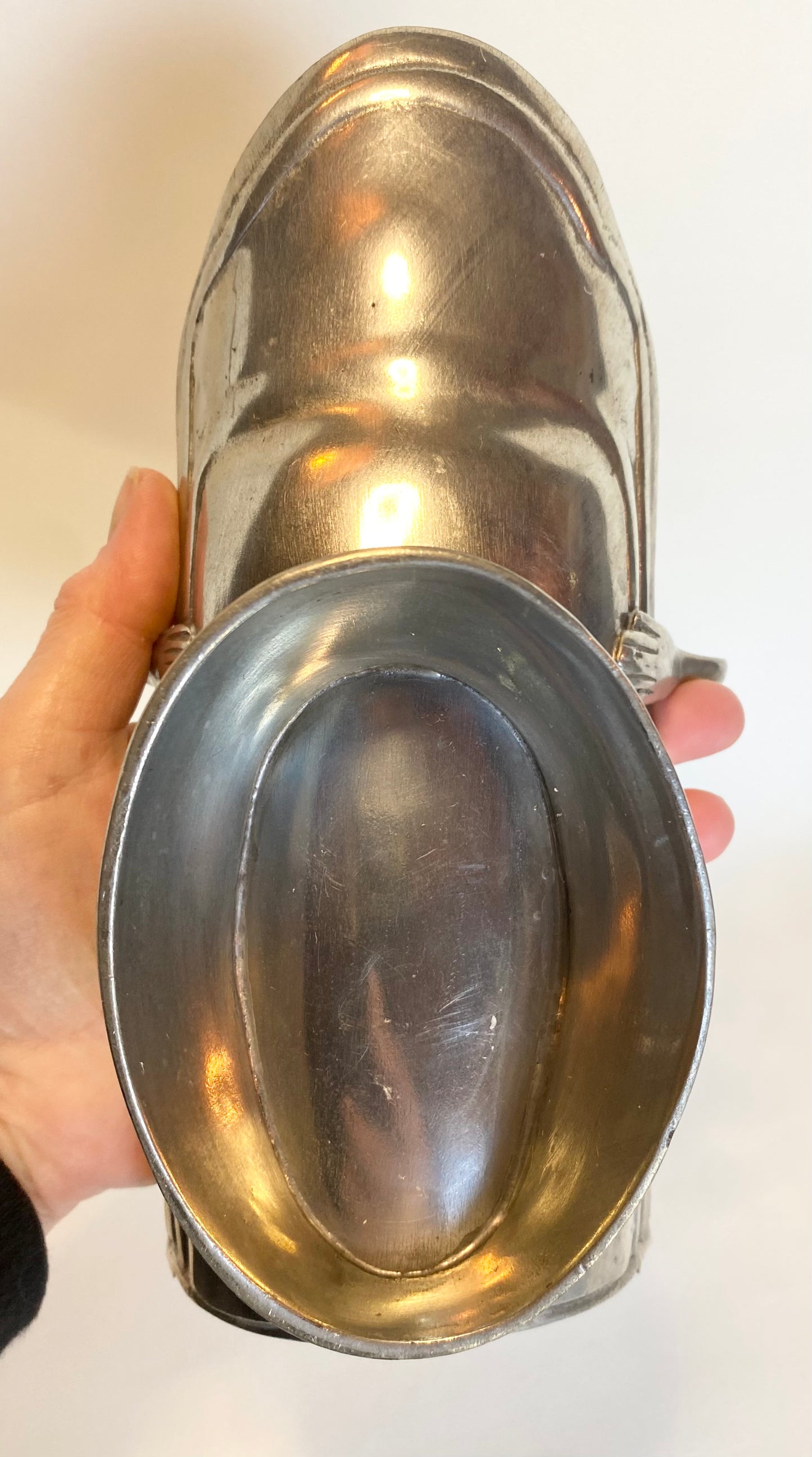 Vintage Pewter Wine Bottle Cradle