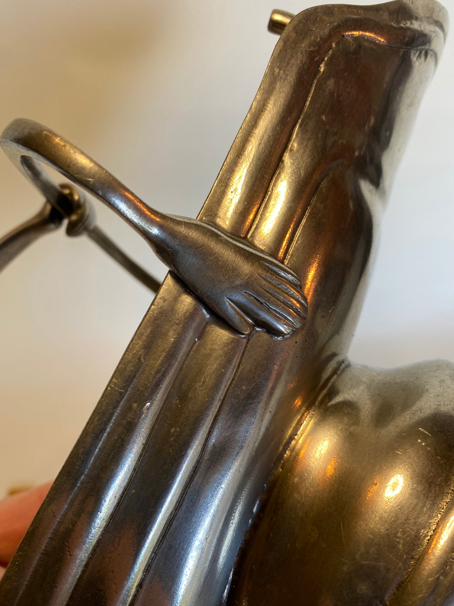 Vintage Pewter Wine Bottle Cradle