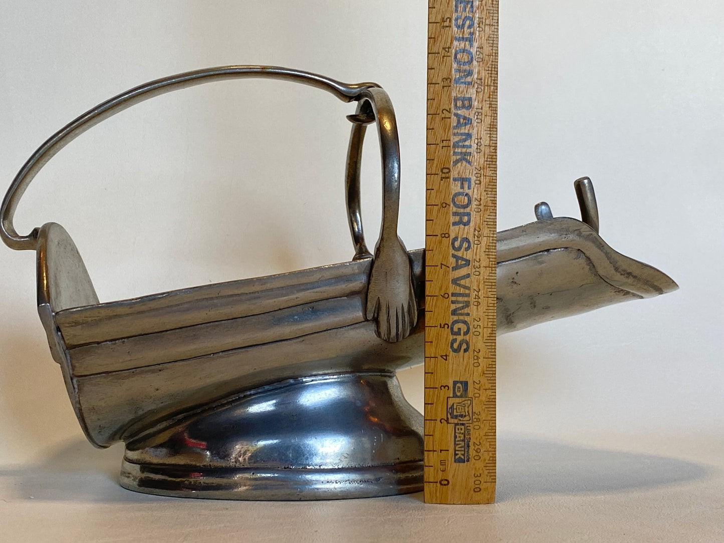 Vintage Pewter Wine Bottle Cradle