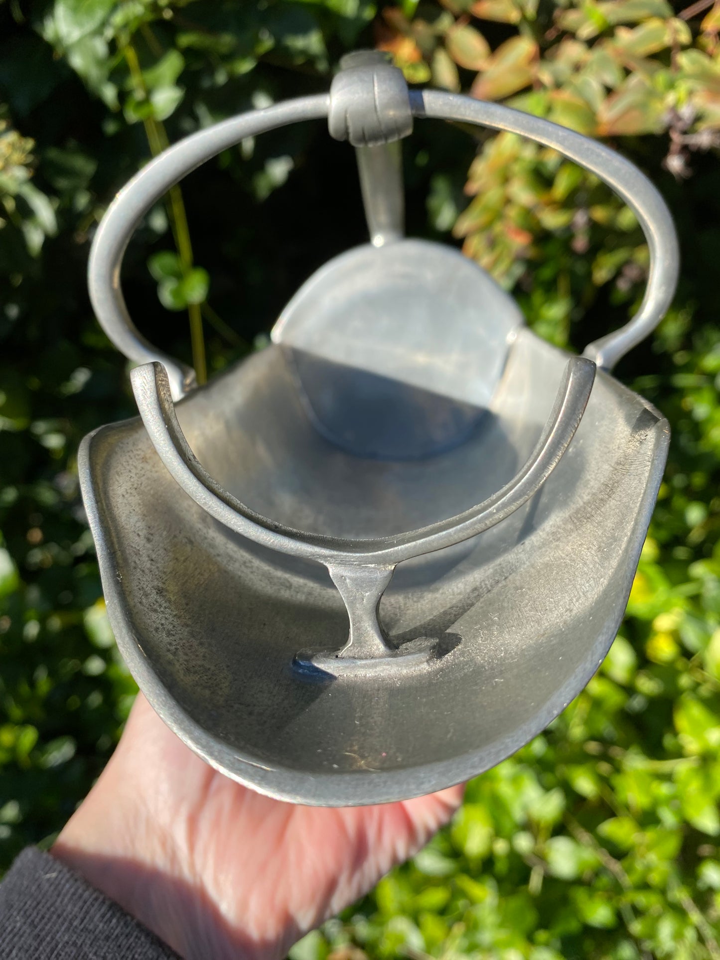Vintage Pewter Wine Bottle Cradle