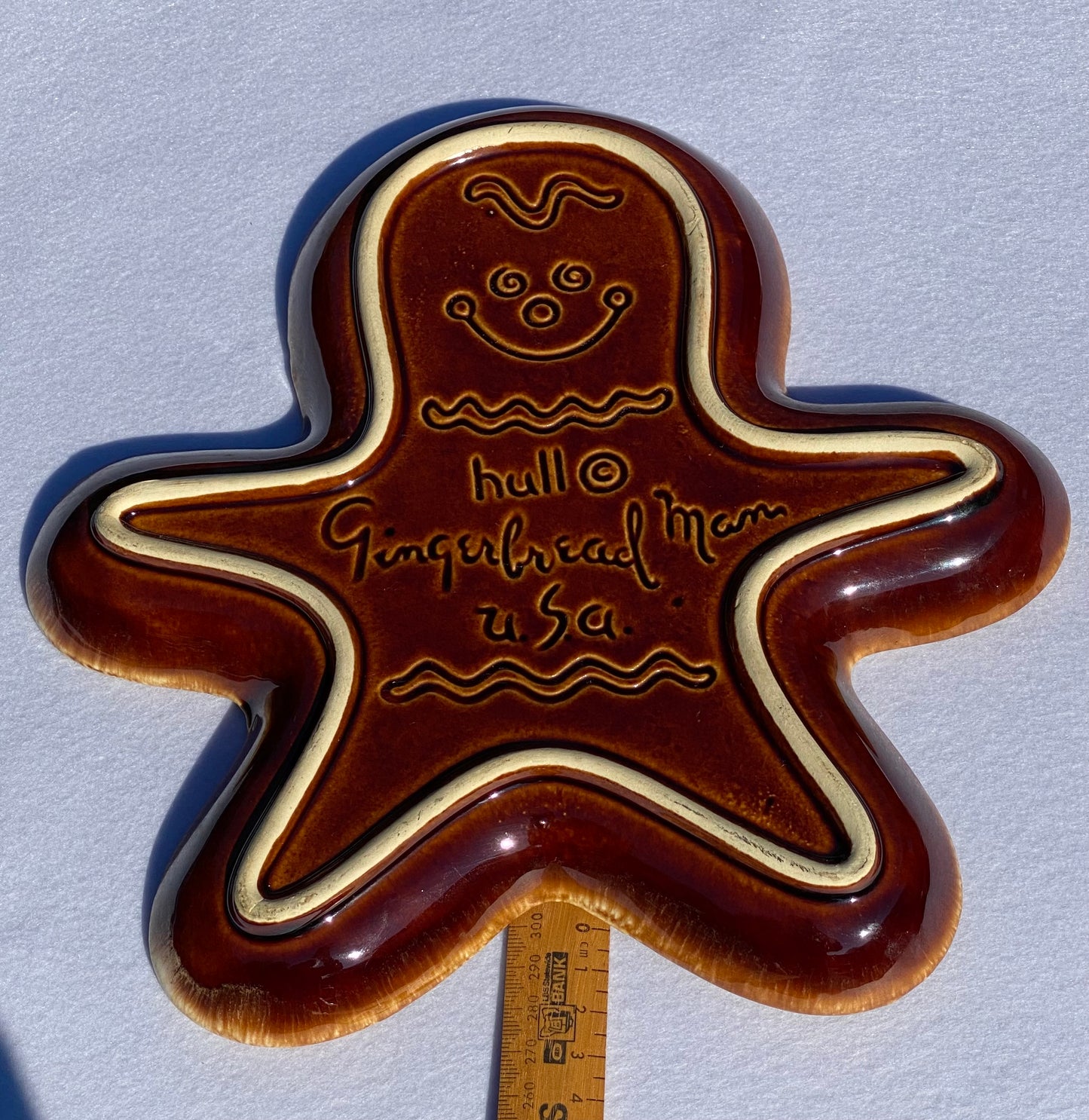 1. Vintage HULL USA Gingerbread Man Cookie Plate (lighter glaze) 40+ years old