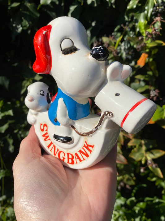 Vintage Snoopy Swing Bank Ceramic Money Box