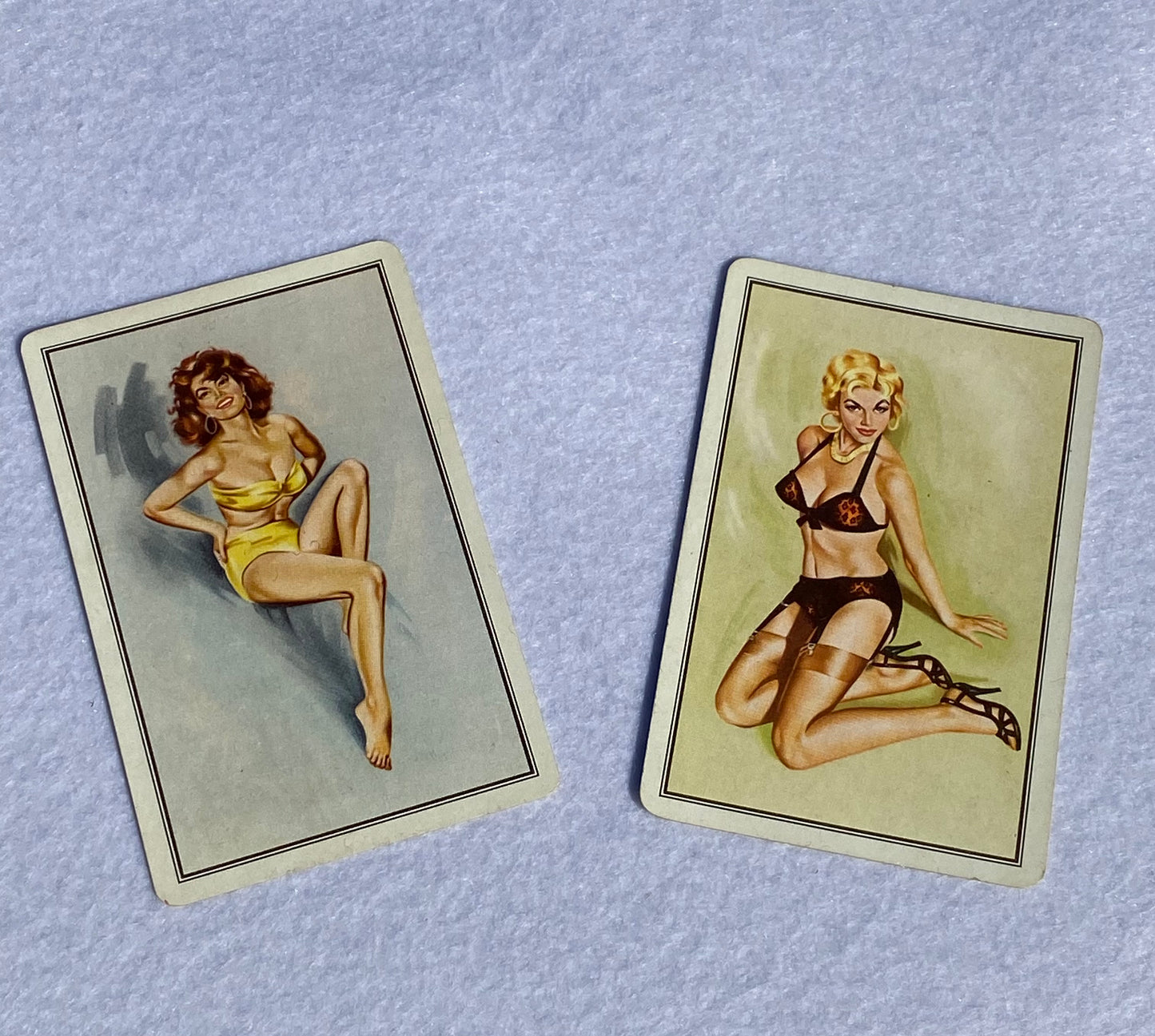 Vintage 1950s Advanced Plastics PTY LTD NSW Double Deck Playing Cards - Bridge - Peter Driben Pin up girls