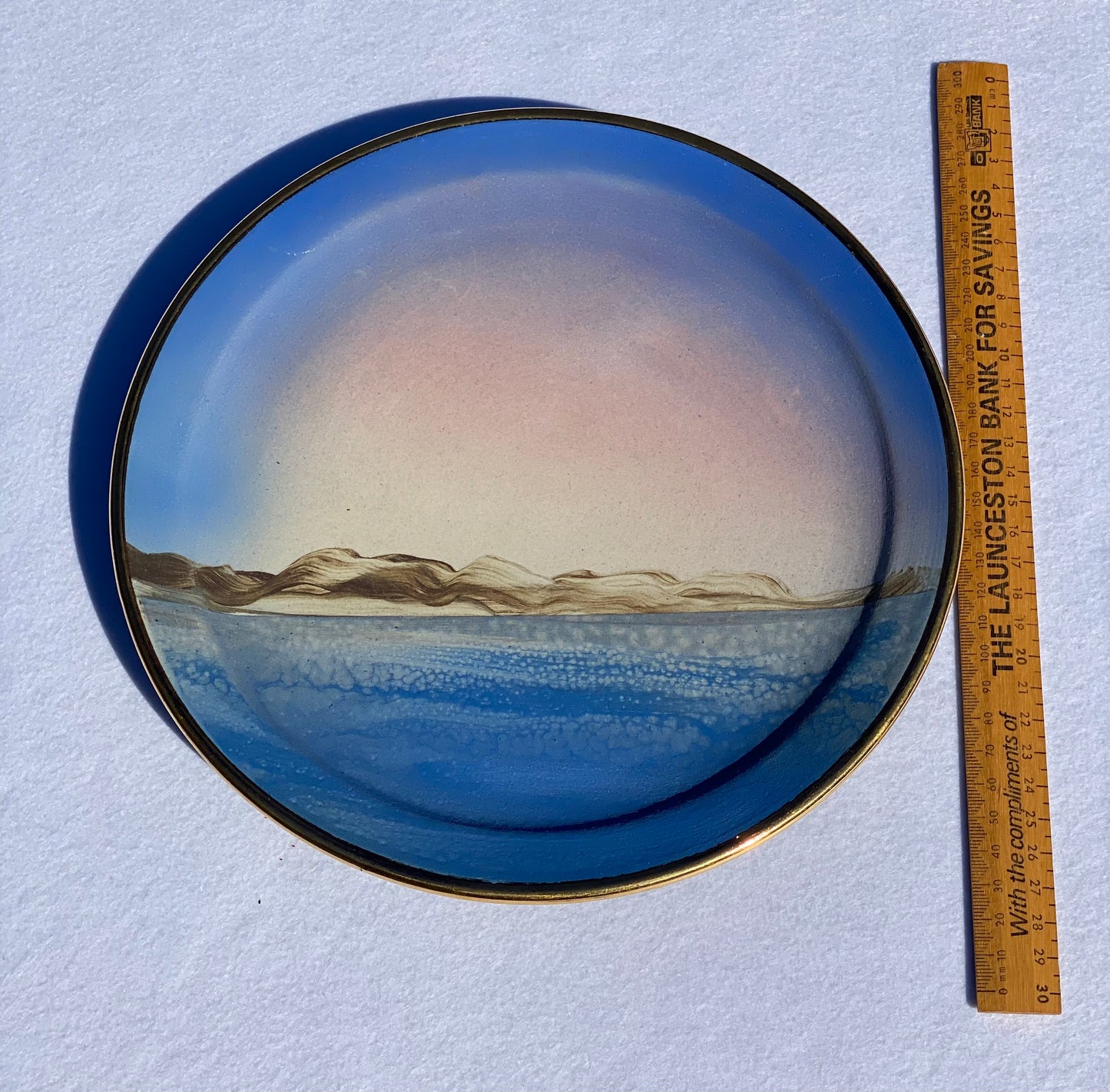 Trevor Pitt - Mt Gambier Pottery Display Plate - Blue Sky range