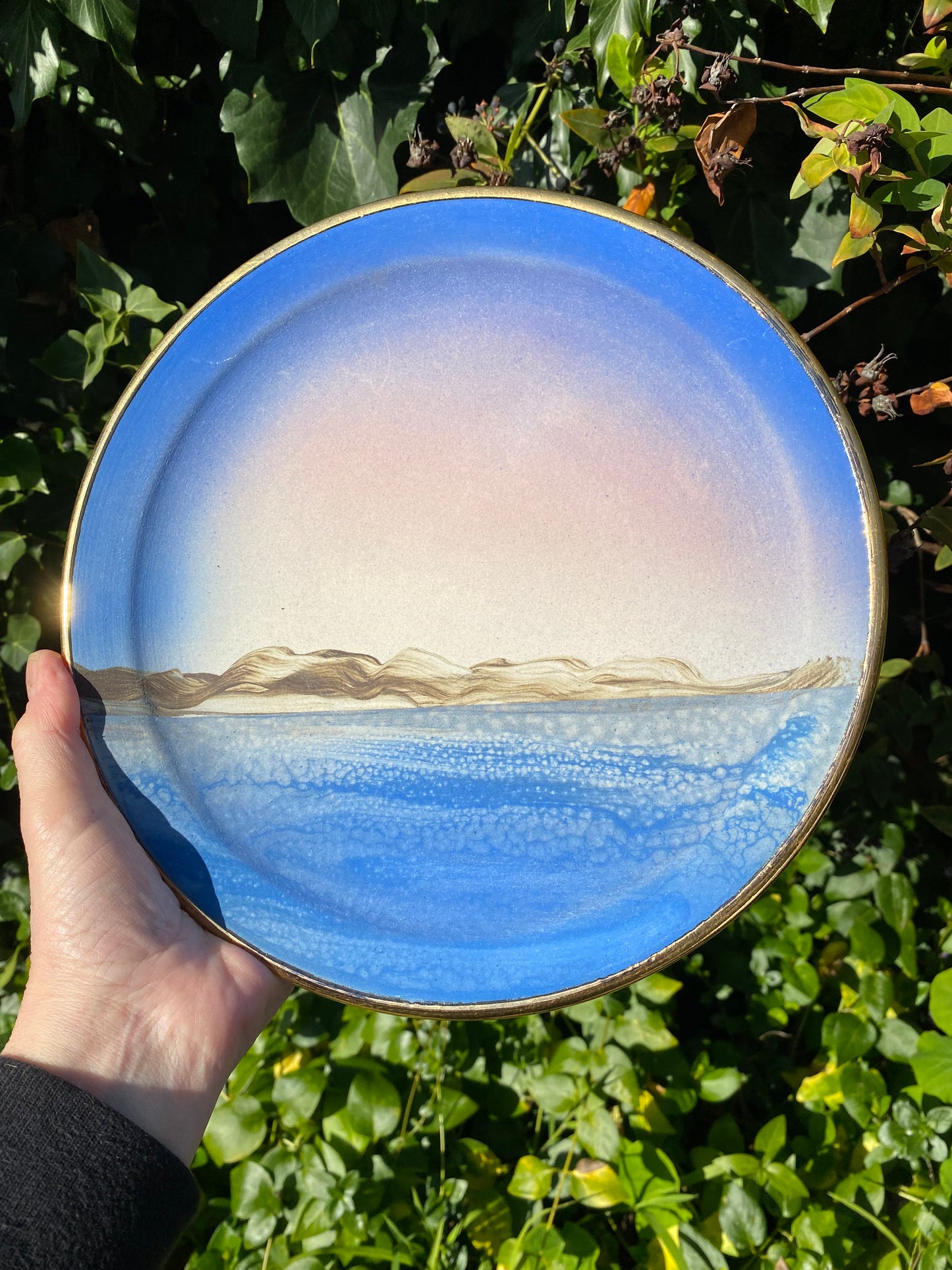 Trevor Pitt - Mt Gambier Pottery Display Plate - Blue Sky range