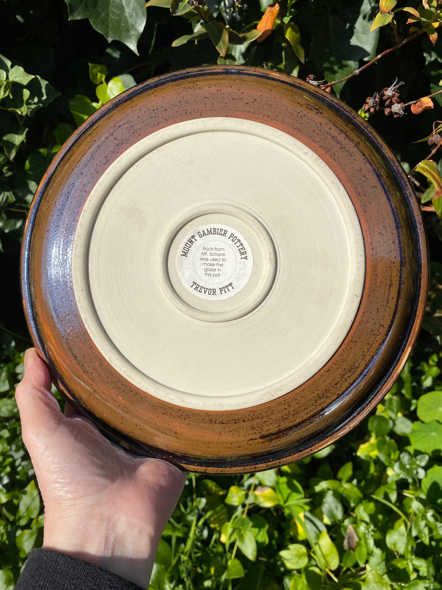 Trevor Pitt - Mt Gambier Pottery Display Plate - Blue Sky range