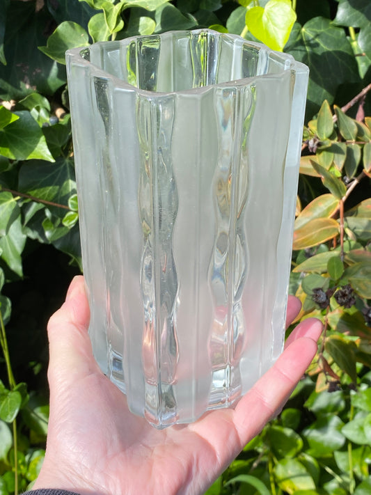 Studio Nova (MIKASA) VIRAGO frosted and clear glass vase -