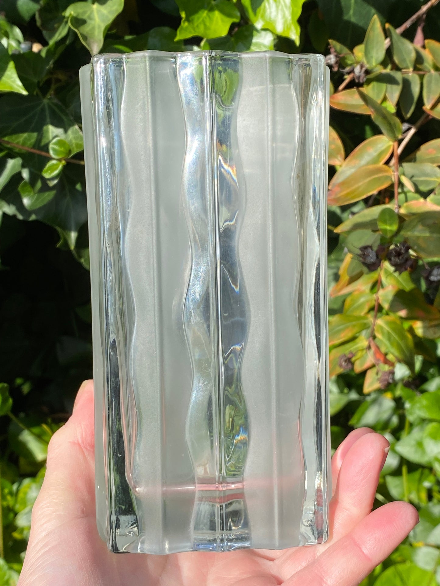 Studio Nova (MIKASA) VIRAGO frosted and clear glass vase -