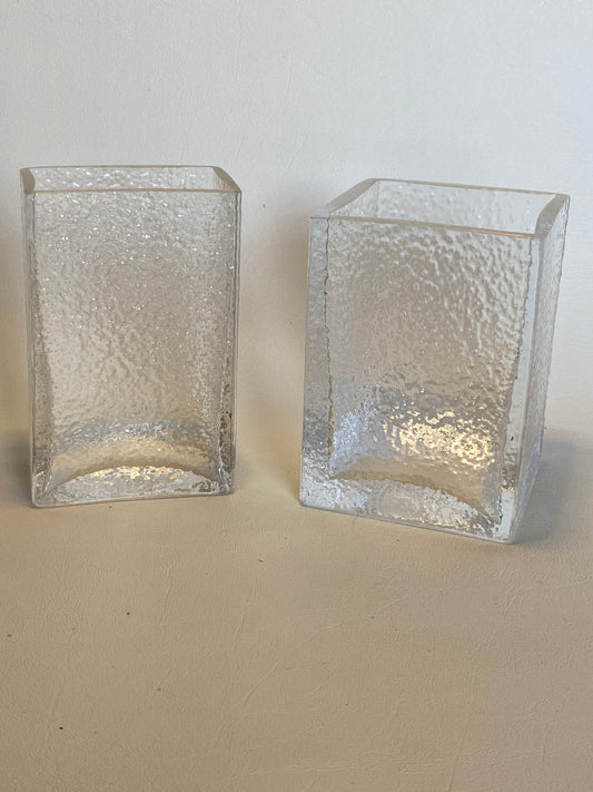 Pair of Vintage Dartington Textured Posy vases