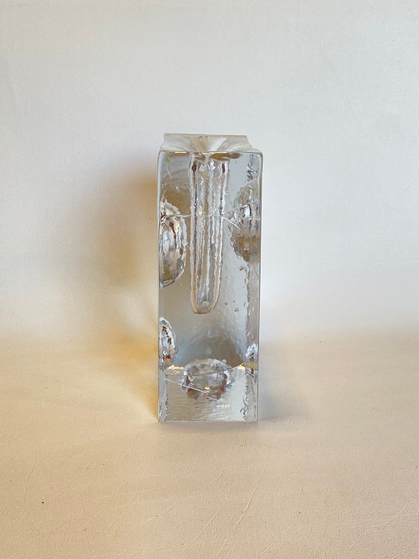Uno Westerberg for Pukeberg Glasbruk Ice Block Vase