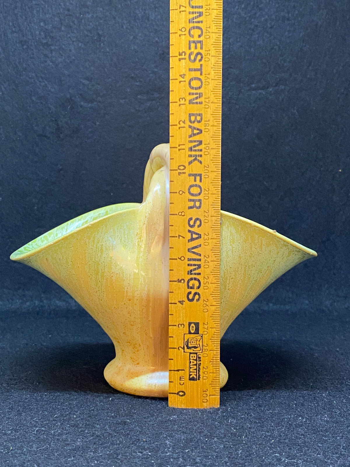 Remued series 1-6 twist handled pottery vase - light green -yellow