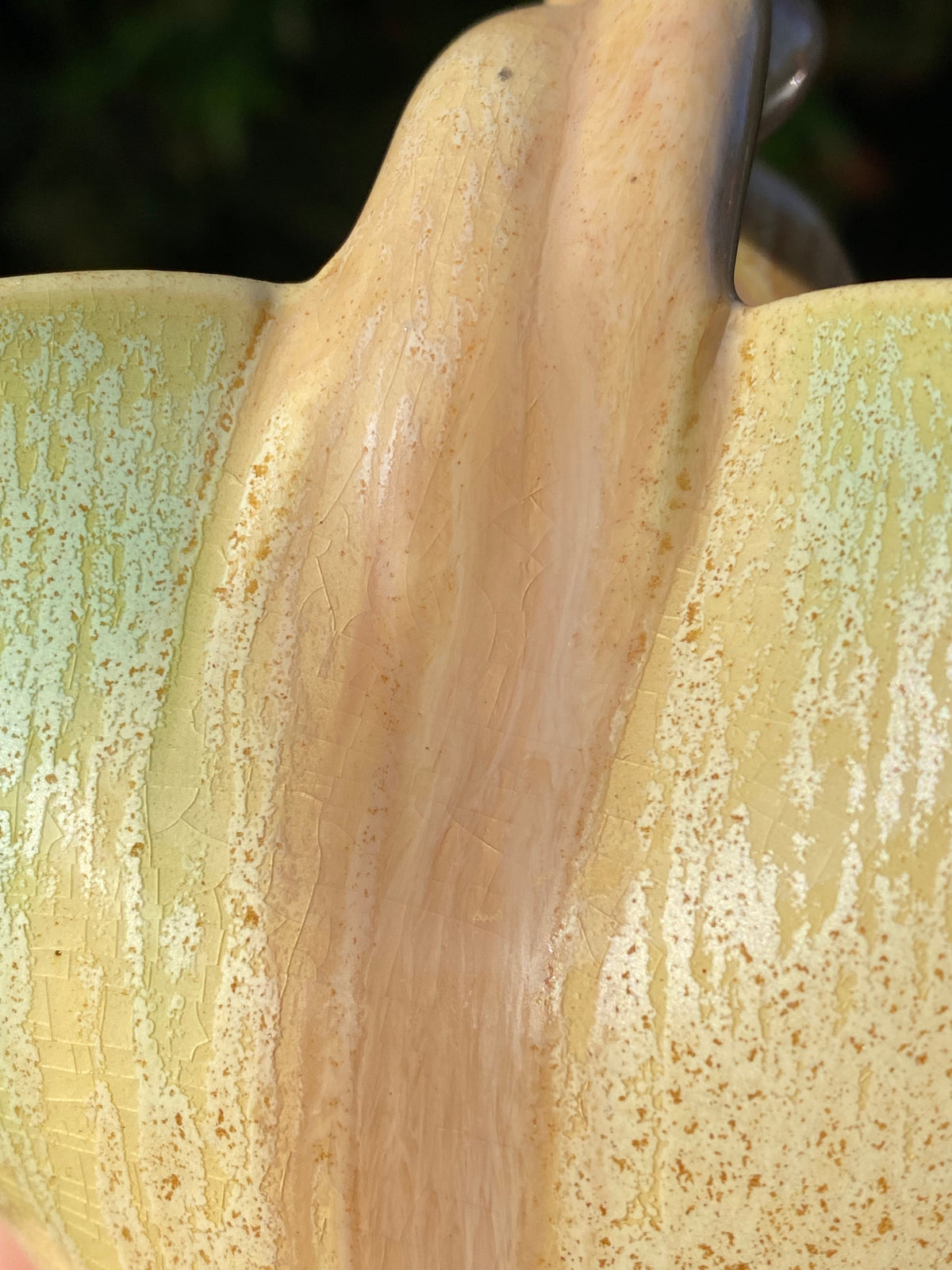 Remued series 1-6 twist handled pottery vase - light green -yellow