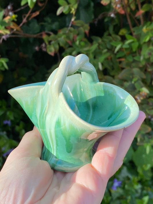 Remued pottery twist handled basket series 1-4 - green
