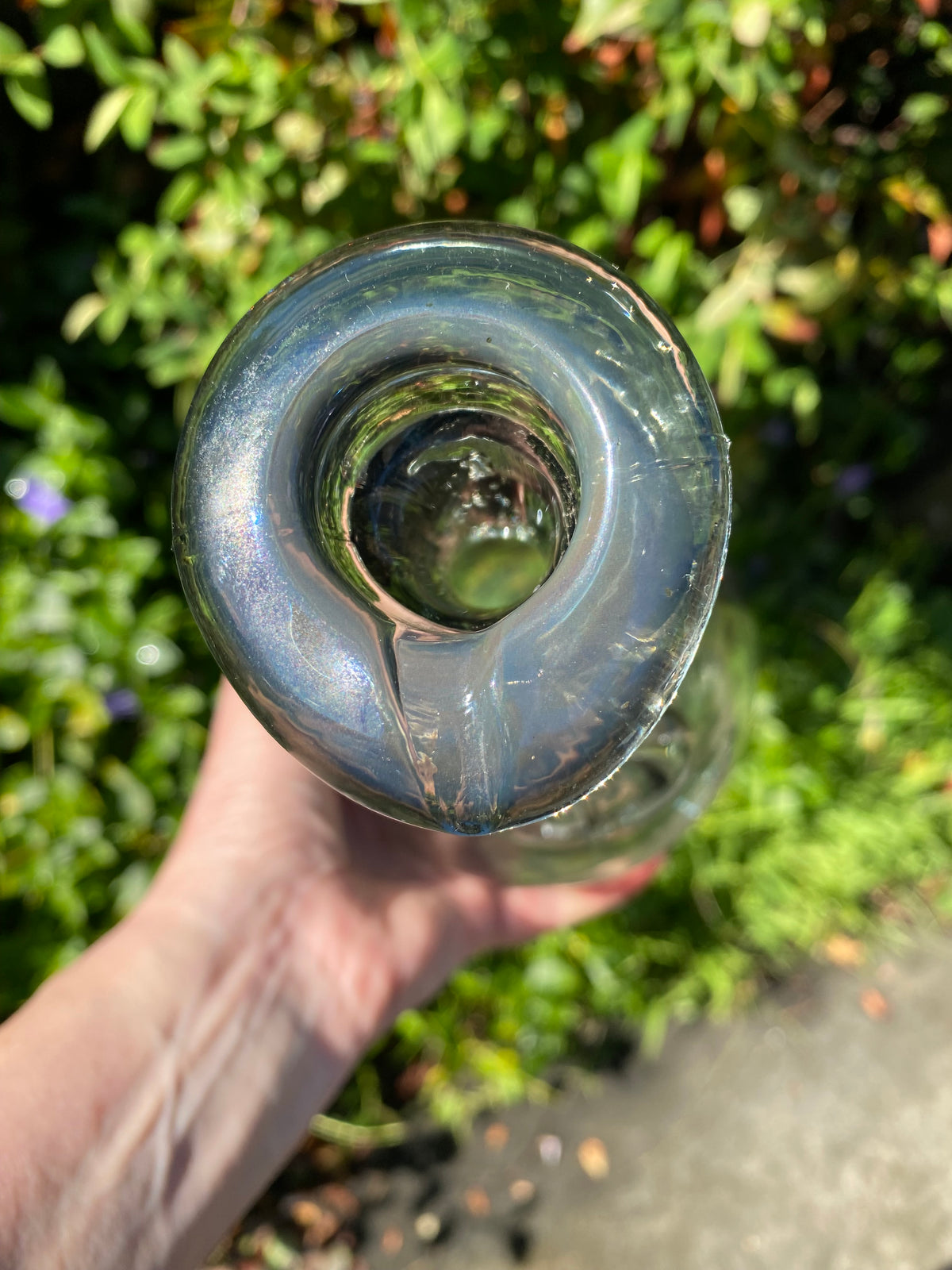 Vintage Holmegaard "Viking" glass decanter designed by Ole Winther - light smoke-grey hue