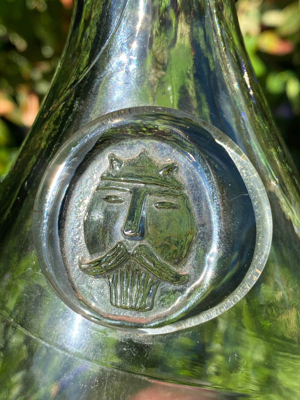 Vintage Holmegaard "Viking" glass decanter designed by Ole Winther - light smoke-grey hue