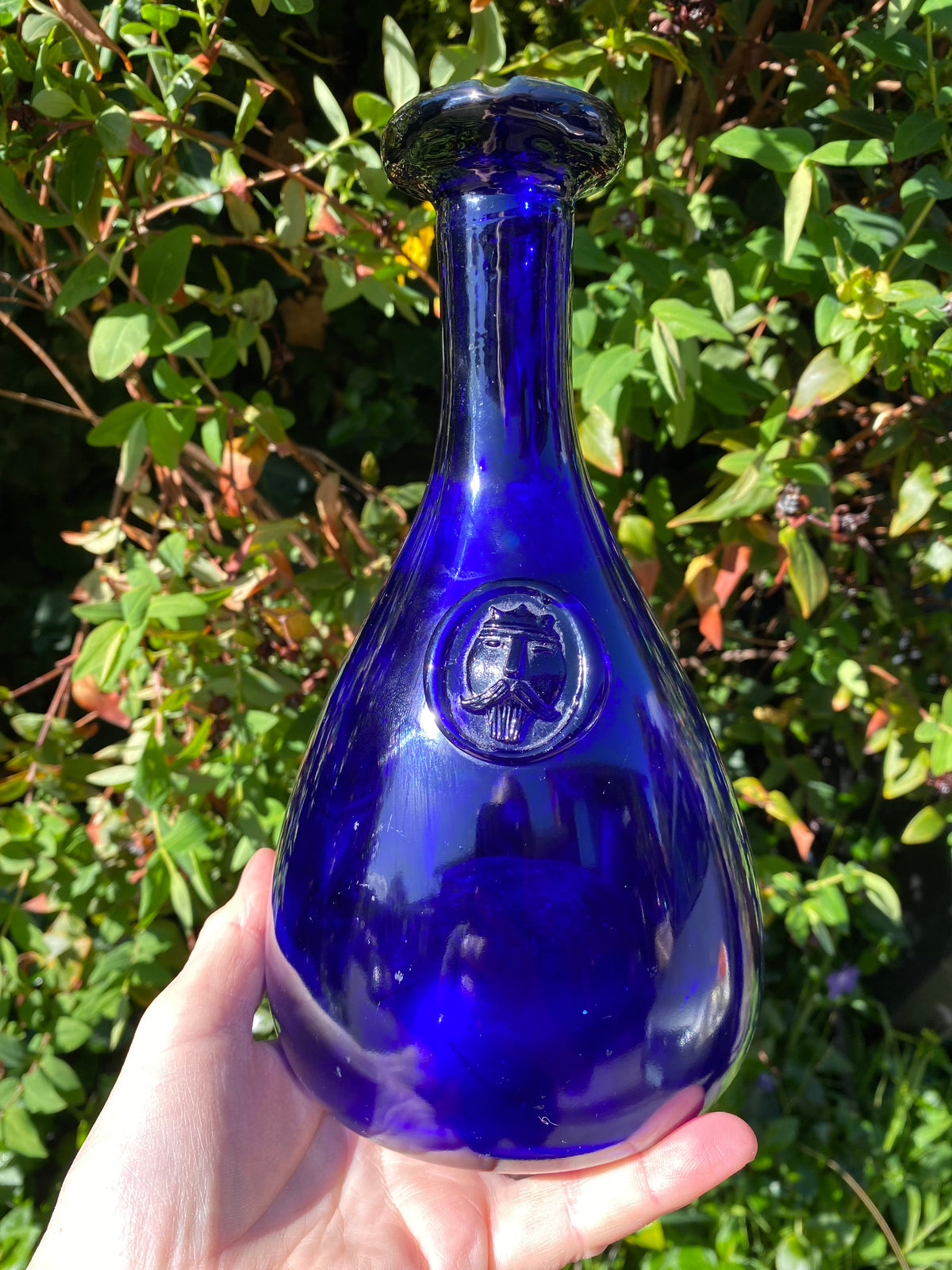 Vintage 1960s (cobalt blue) "Viking" carafe designed by Ole Winther for Holmegaard