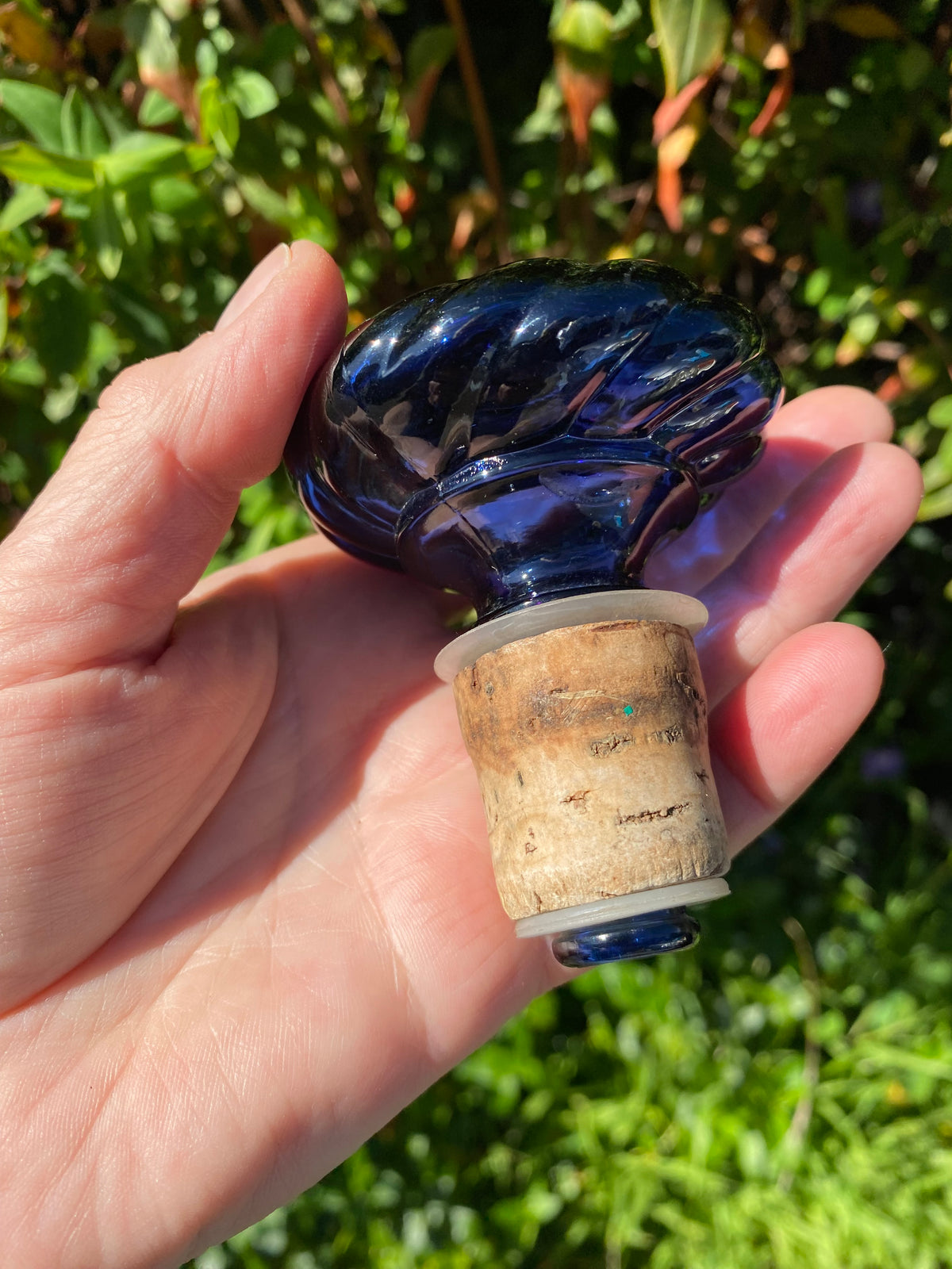 Vintage 1970s Jim Beam Bottle Decanter - BLUE