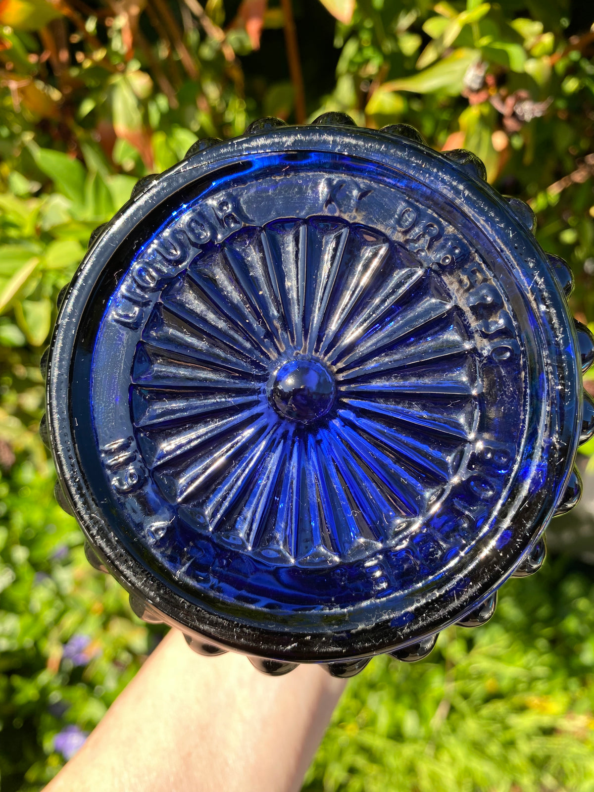 Vintage 1970s Jim Beam Bottle Decanter - BLUE